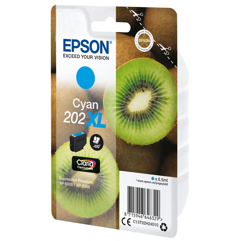Epson Tintenpatrone »Epson Kiwi Singlepack Cyan 202XL Claria Premium Ink«