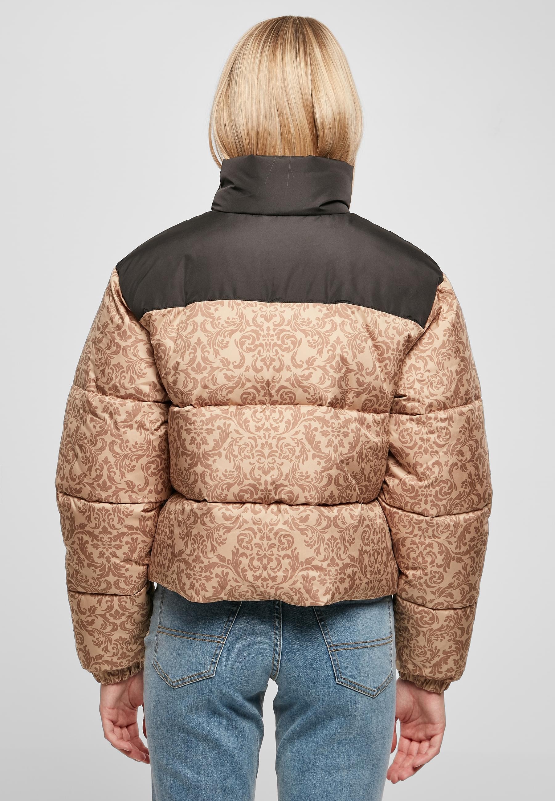 URBAN CLASSICS Winterjacke »Urban Classics Damen Ladies AOP Retro Puffer Jacket«, (1 St.), ohne Kapuze