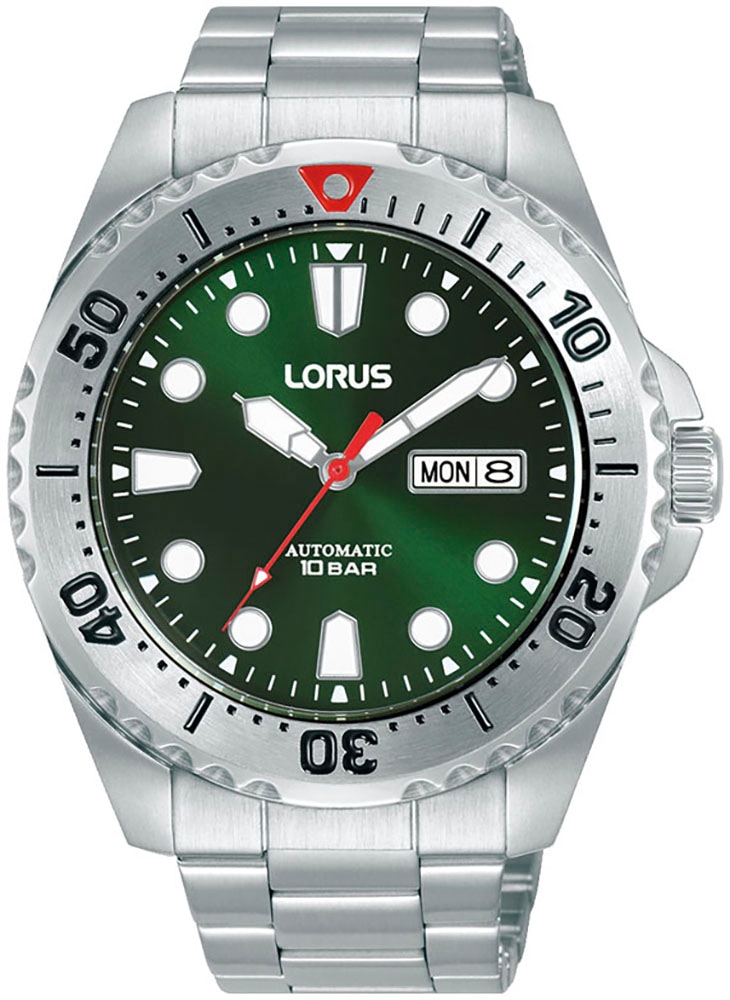 LORUS Automatikuhr »Sports«, Armbanduhr, Herrenuhr, Mechanische Uhr, Edelstahlarmband, analog