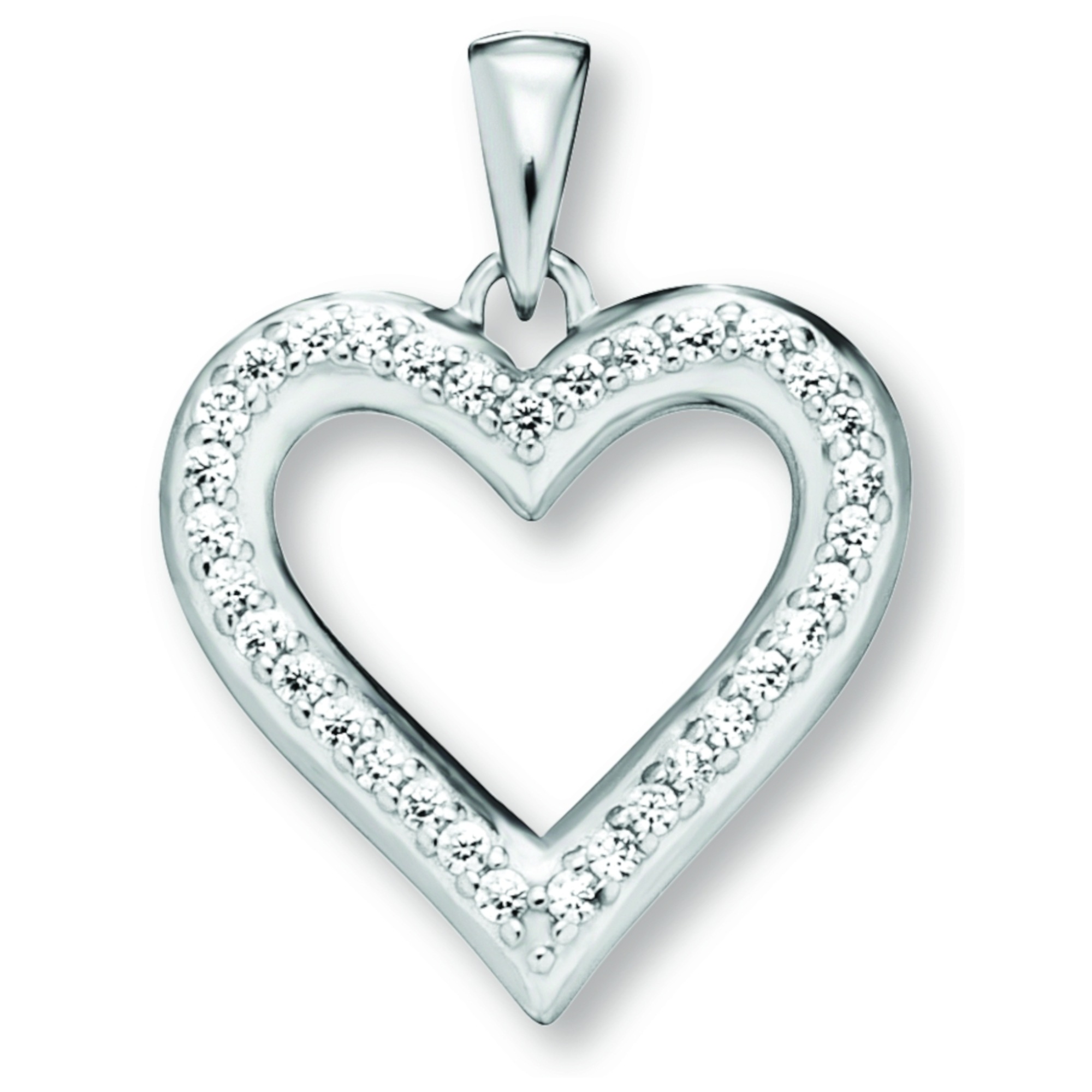 ONE ELEMENT Kette mit Anhänger »Zirkonia Herz Herz Anhänger aus 925 Silber«,  Damen Schmuckset - Set mit verstellbarer Halskette für kaufen | BAUR