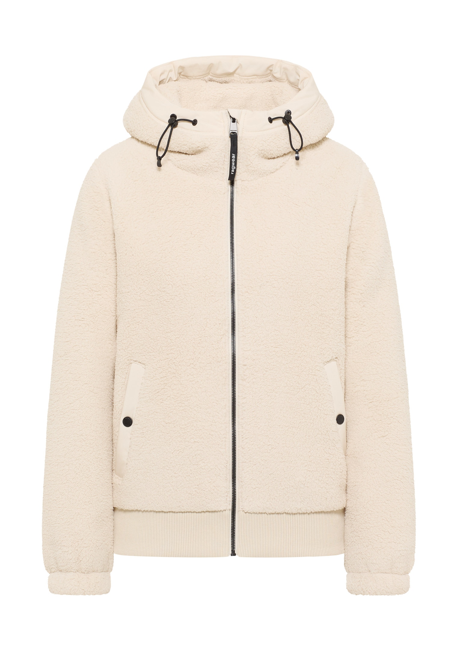 Ragwear Fleecejacke »COUSY SHORT« mit Kapuze hüftlange Länge, mit Reißverschluss, figurumspielende Passform