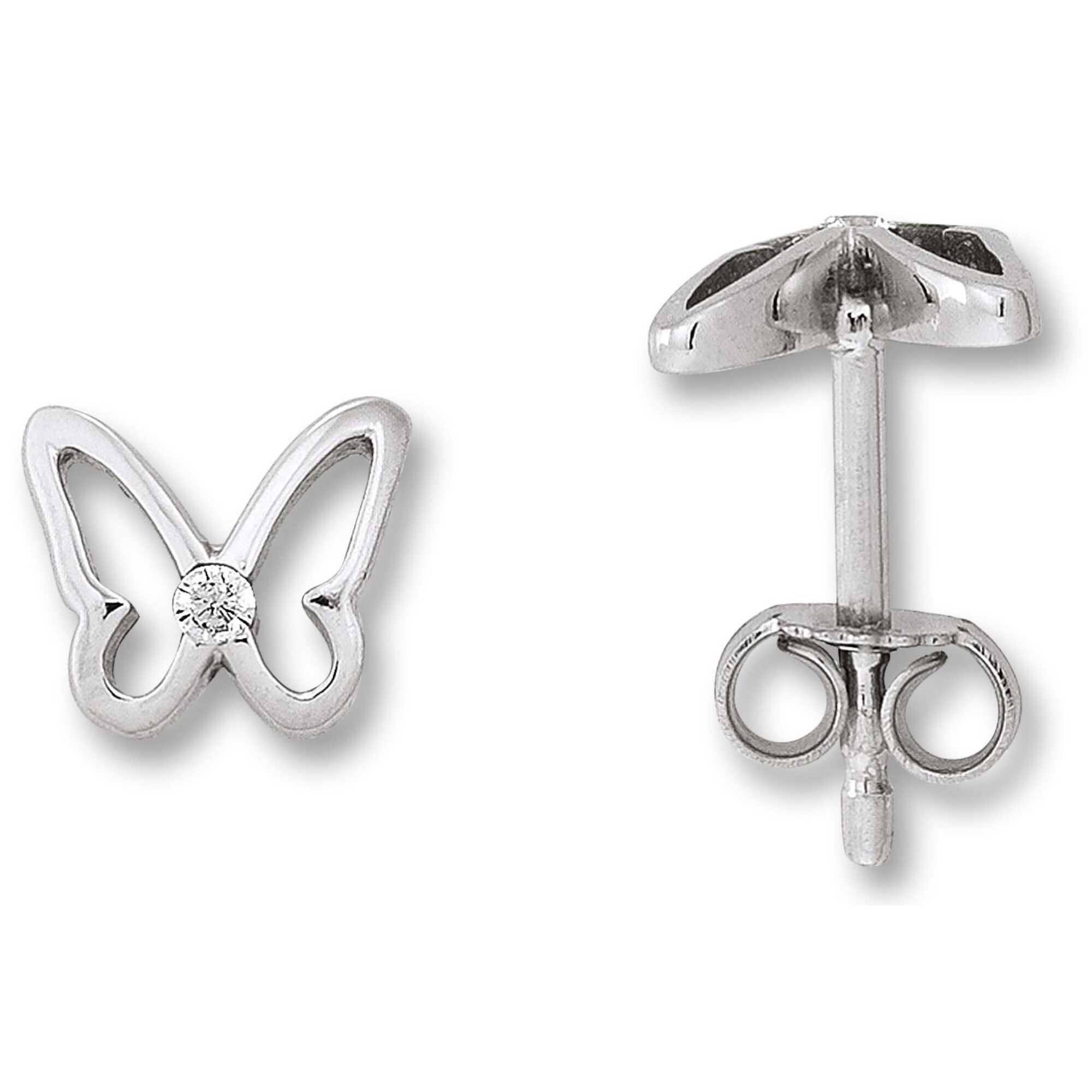 Paar Ohrhänger ONE ELEMENT "Zirkonia Schmetterling Ohrringe Ohrstecker aus 925 Silber", silber, Ohrringe, Mädchen, Kinder, Silber 925 (Sterlingsilber), Symbolische Note – harmonisch gestaltet mit Liebe zum Detail