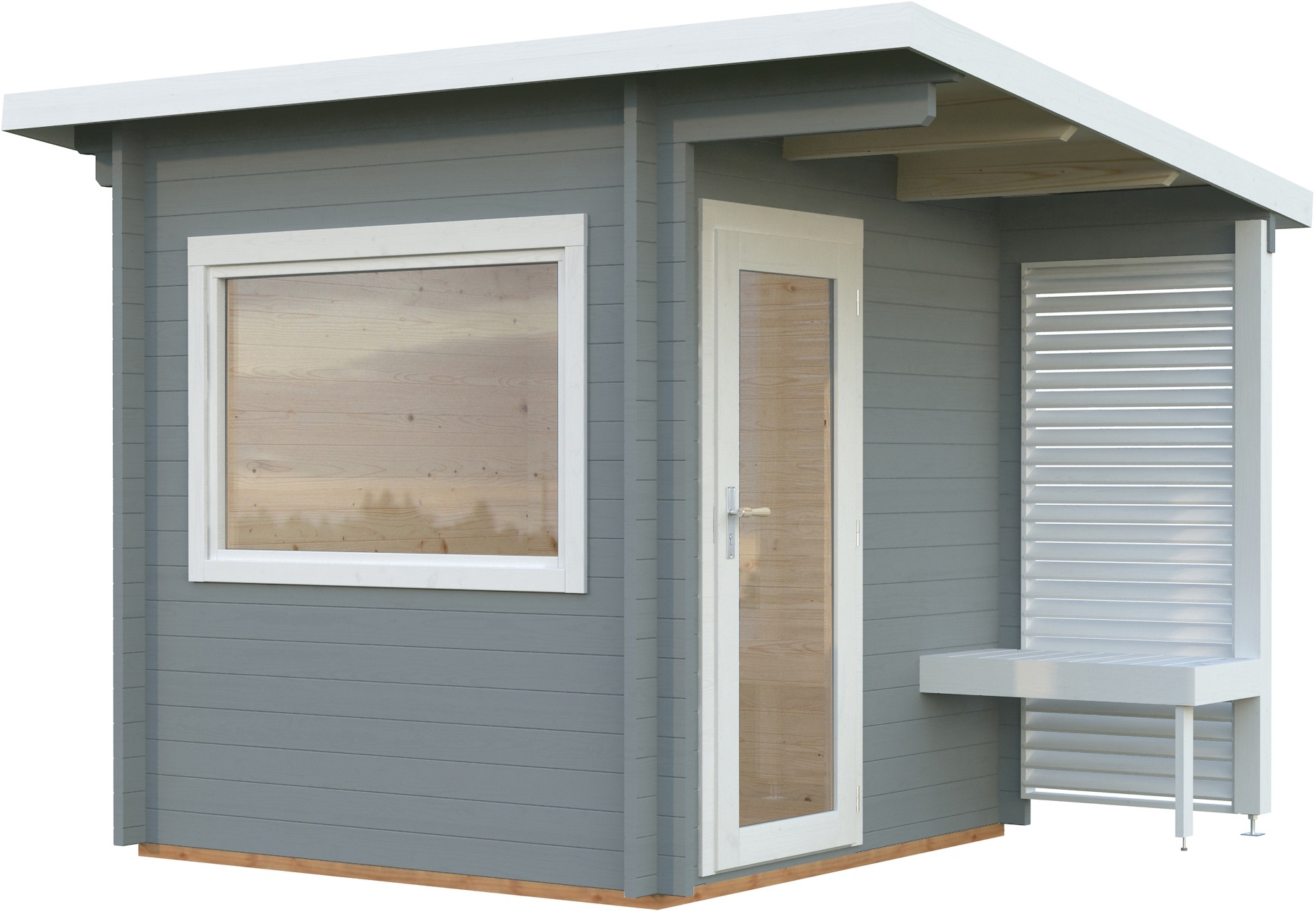 Palmako Hellgrau/Weiß Sauna "Sanna 4,1 M²", Ohne Ofen, (Ohne Ofen), Saunen - Image 4
