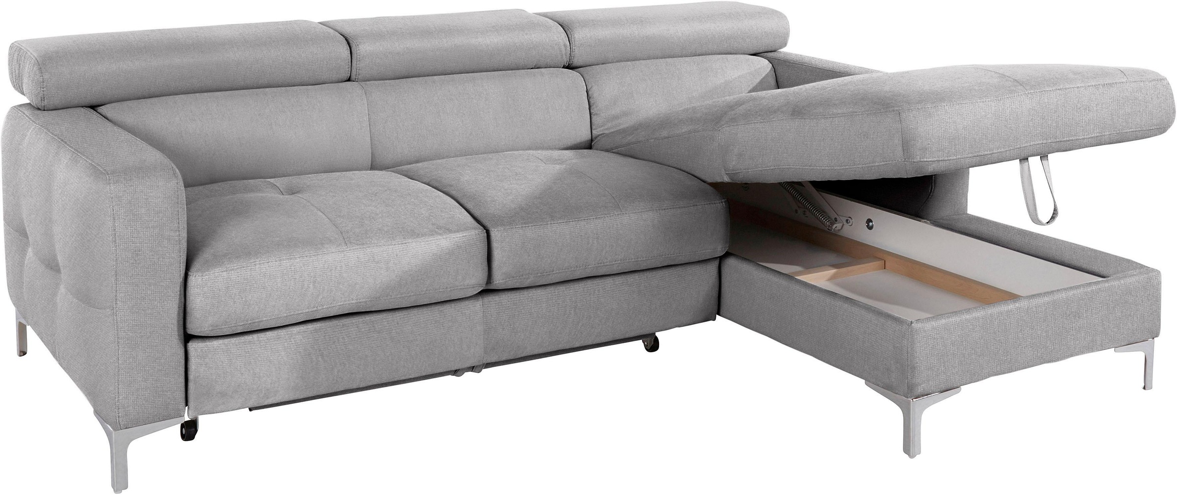 COTTA Ecksofa »Sammy L-Form«, inklusive Kopfteilverstellung, wahlweise mit Bettfunktion