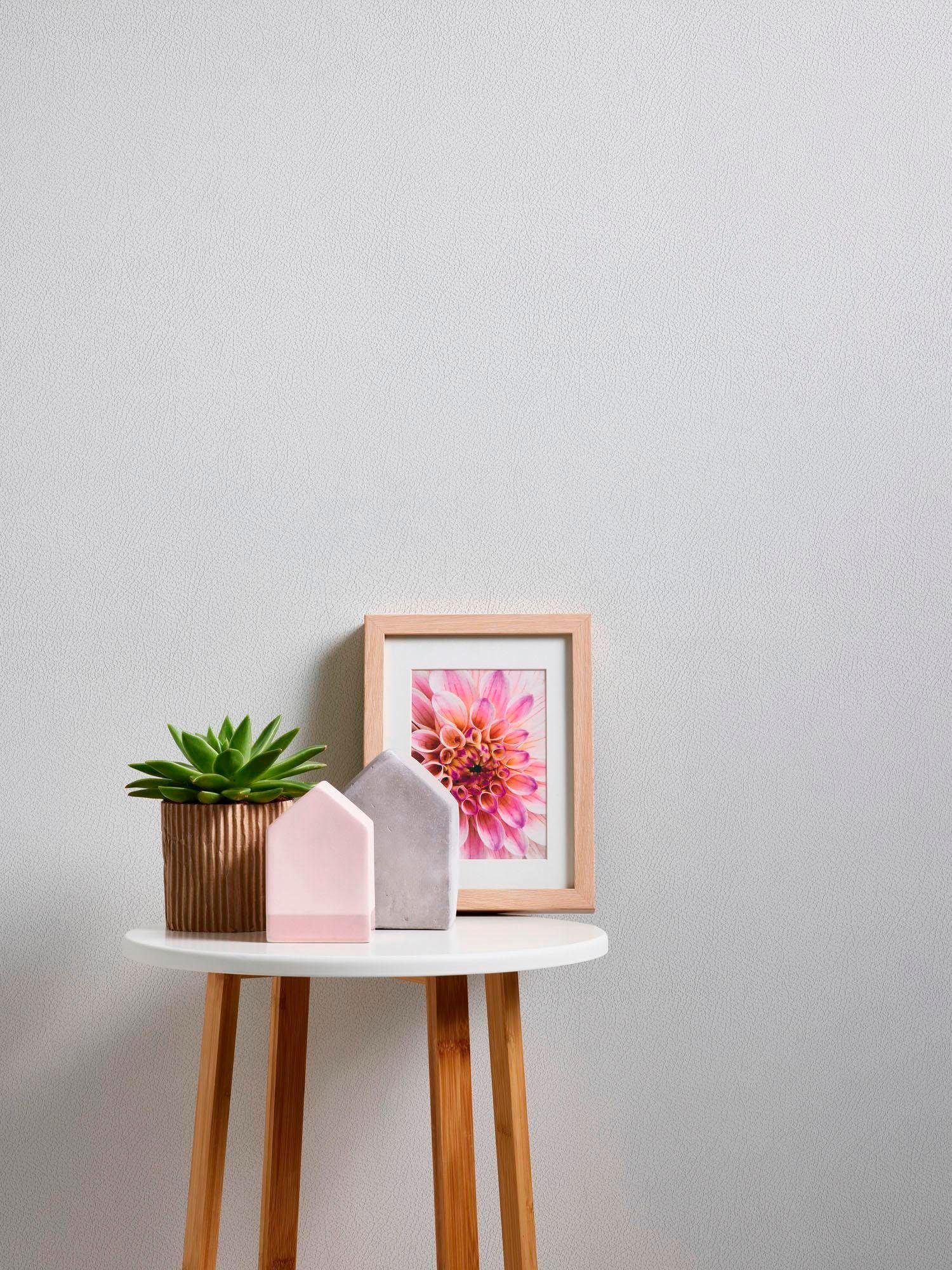 A.S. Création Vliestapete »Meistervlies« einfarbig | uni | unifarben leicht strukturiert Uni Tapete Uni Überstreichbar Tapeten Wohnzimmer Schlafzimmer Design