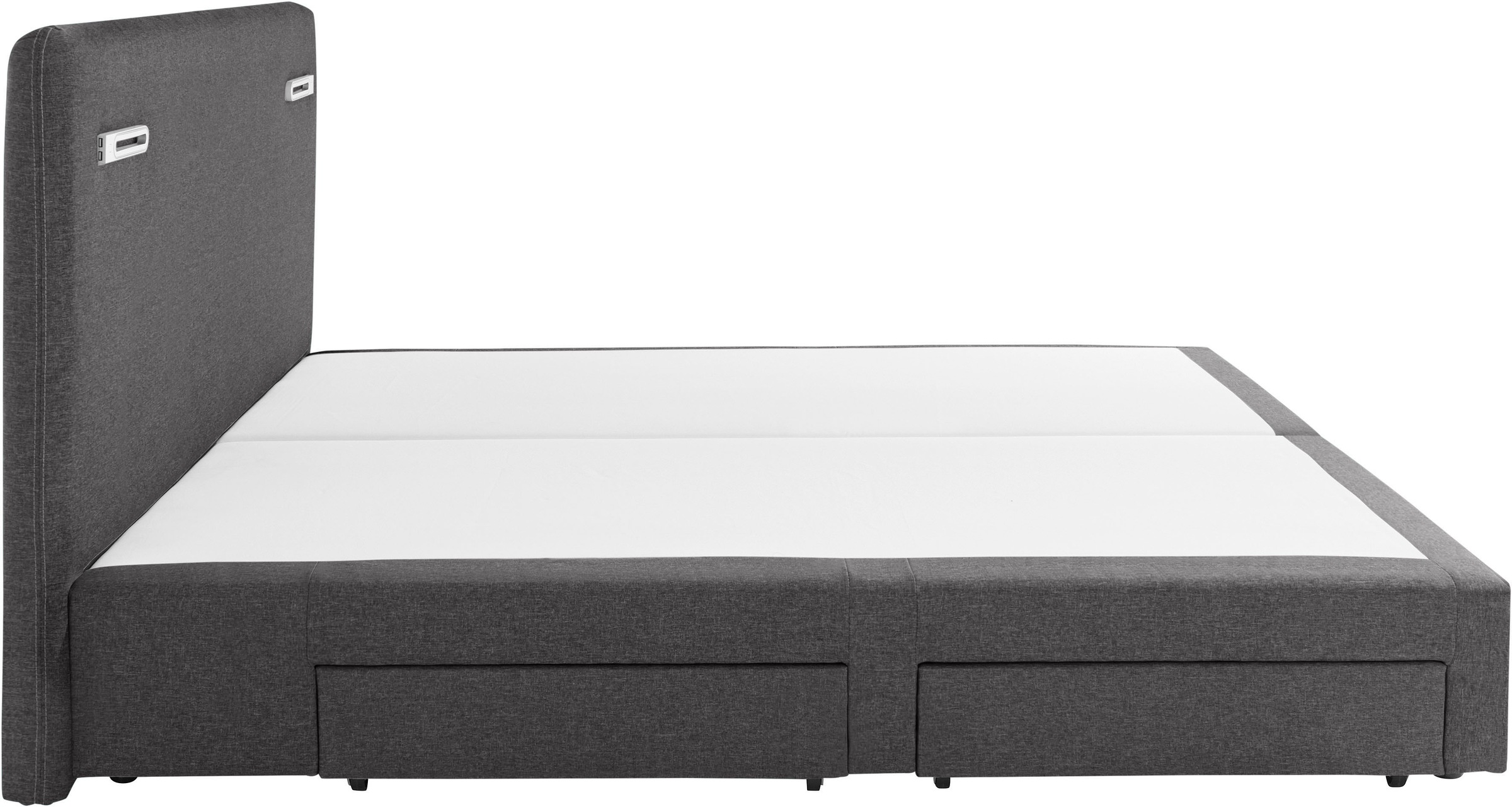 INOSIGN Boxbett »Luan«, Schubkästen, LED-Beleuchtung und Topper, in Breite 120 cm und 180 cm