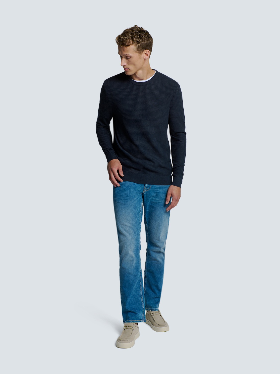 NO EXCESS Rundhalspullover »No Excess Zweifarbiger Rundhals-Pullover«
