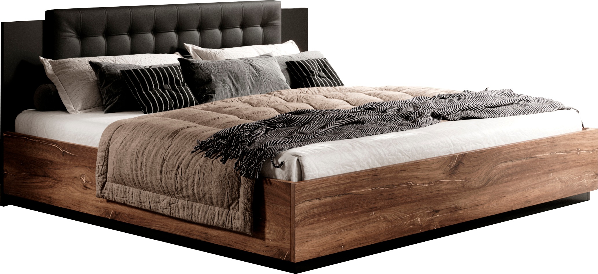 Thumbnail - Home affaire Bettgestell "Sigma" Doppelbett in zwei Breiten mit gepolstertem Kopfteil