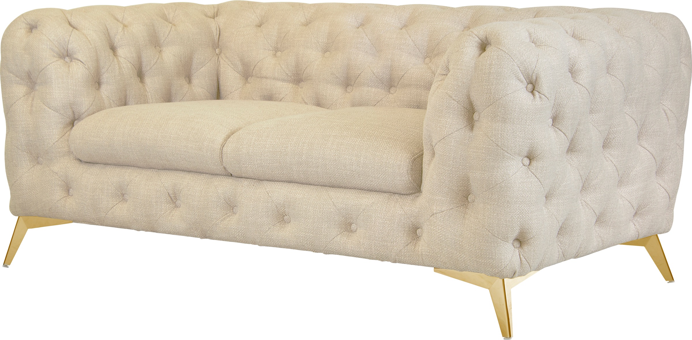 Leonique Chesterfield-Sofa »Glynis«, aufwändige Knopfheftung, moderne Chesterfield Optik, Fußfarbe wählbar