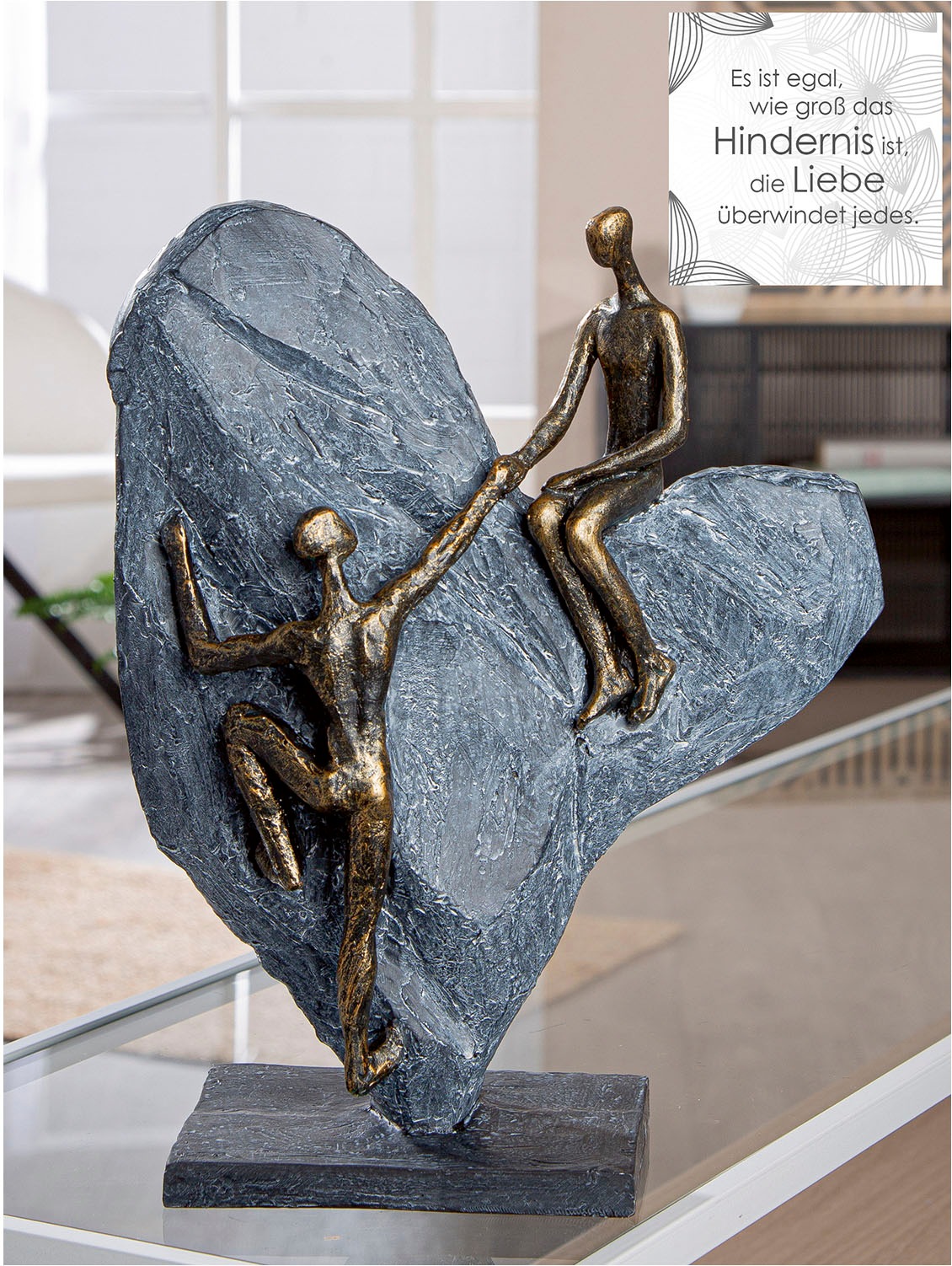 Casablanca by Gilde Dekoobjekt "Skulptur Herz Heart of stone bronzefarben; günstig online kaufen
