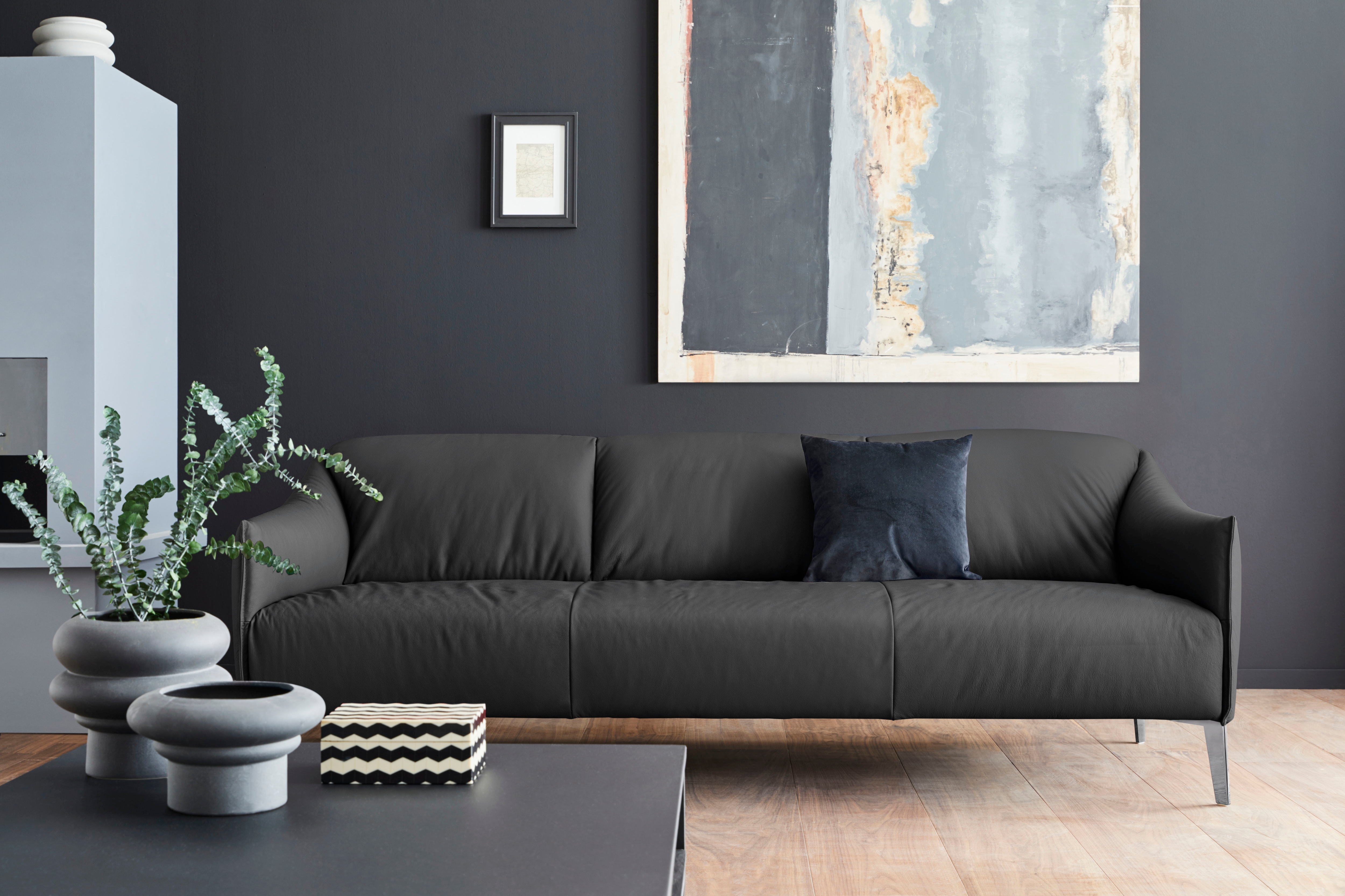 W.SCHILLIG 3-Sitzer "sally Design-Sofa, Loungesofa, bequem, schmale Armlehnen, Breite 224cm" mit Metall-Winkelfüßen in Chrom glänzend, Breite 224 cm