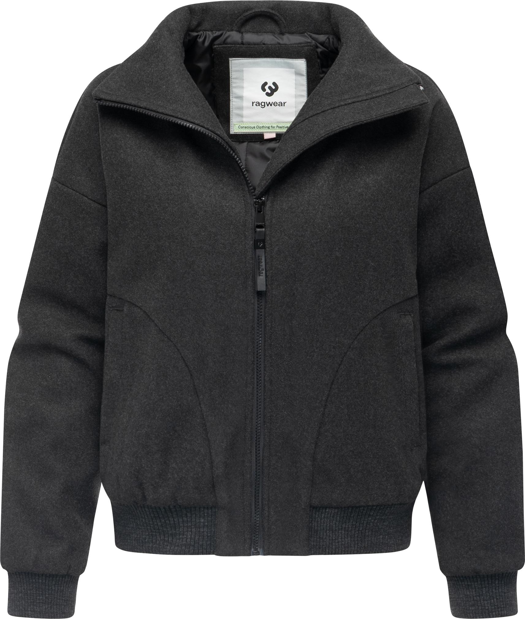 Ragwear Outdoorjacke »Toscia«, ohne Kapuze, angesagte oversized Übergangsjacke in Woll-Optik