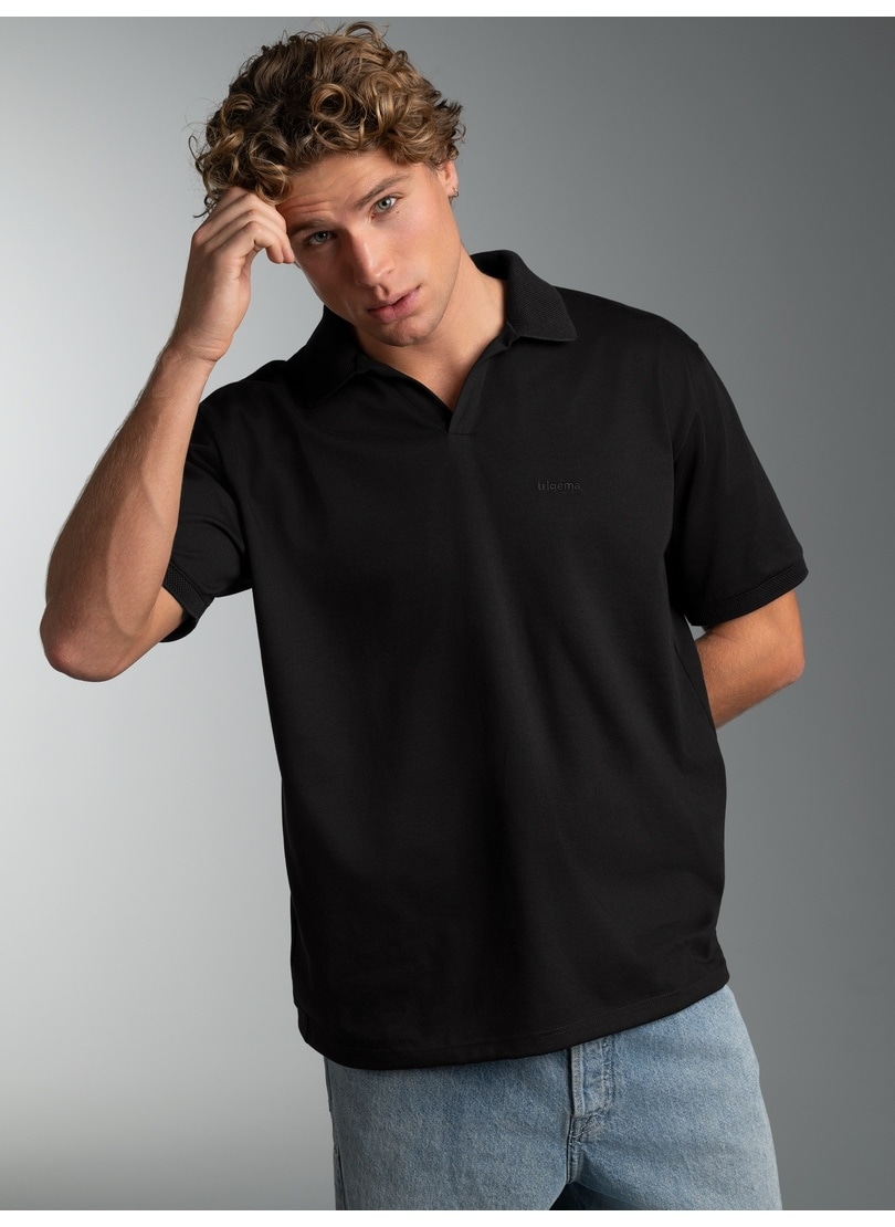 Trigema "TRIGEMA Poloshirt DELUXE ohne Knopfleiste" 1