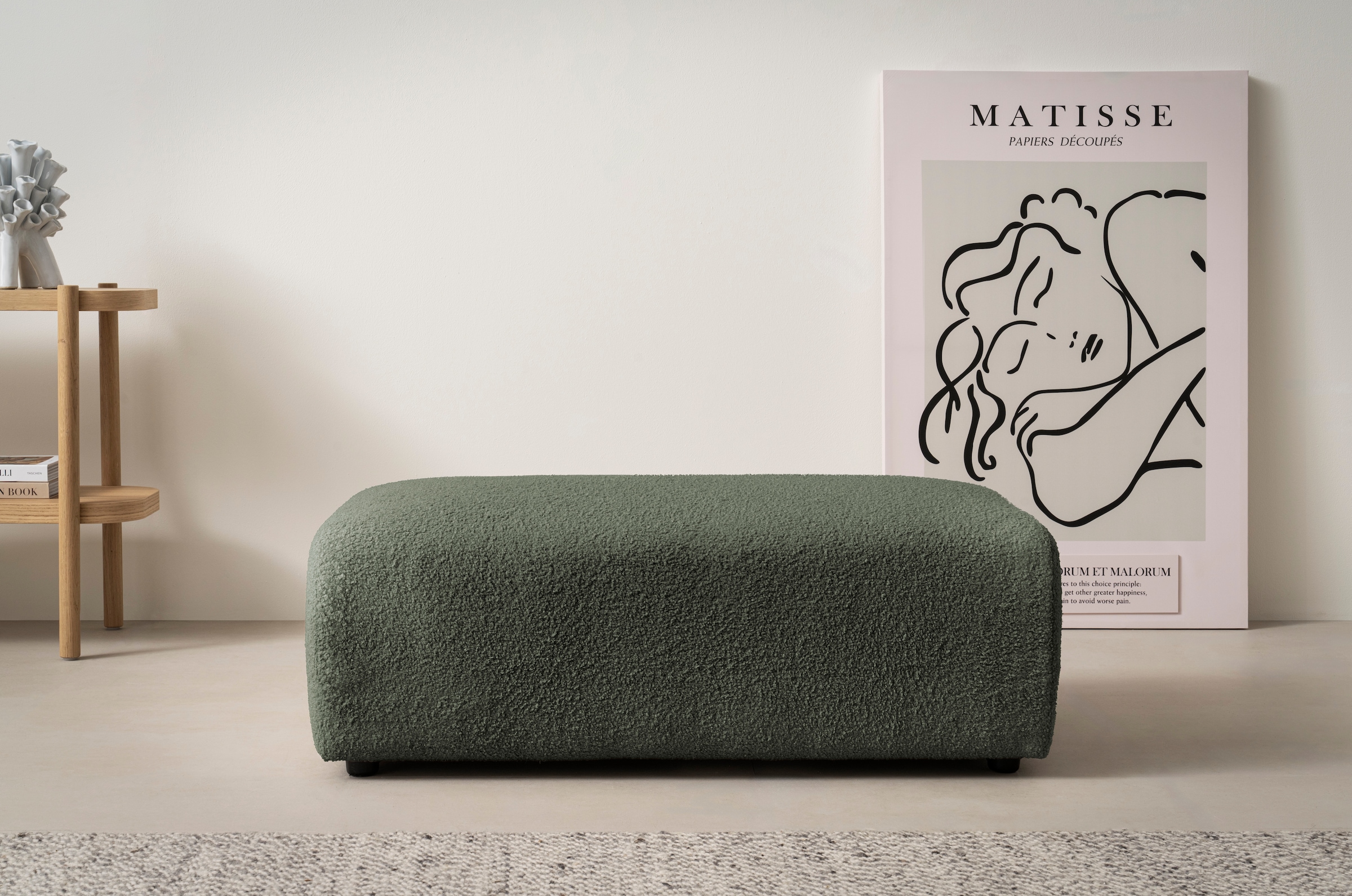 Home affaire Hocker "BAKELS, Polsterhocker in Cord oder Boucle-Stoff" zur S günstig online kaufen