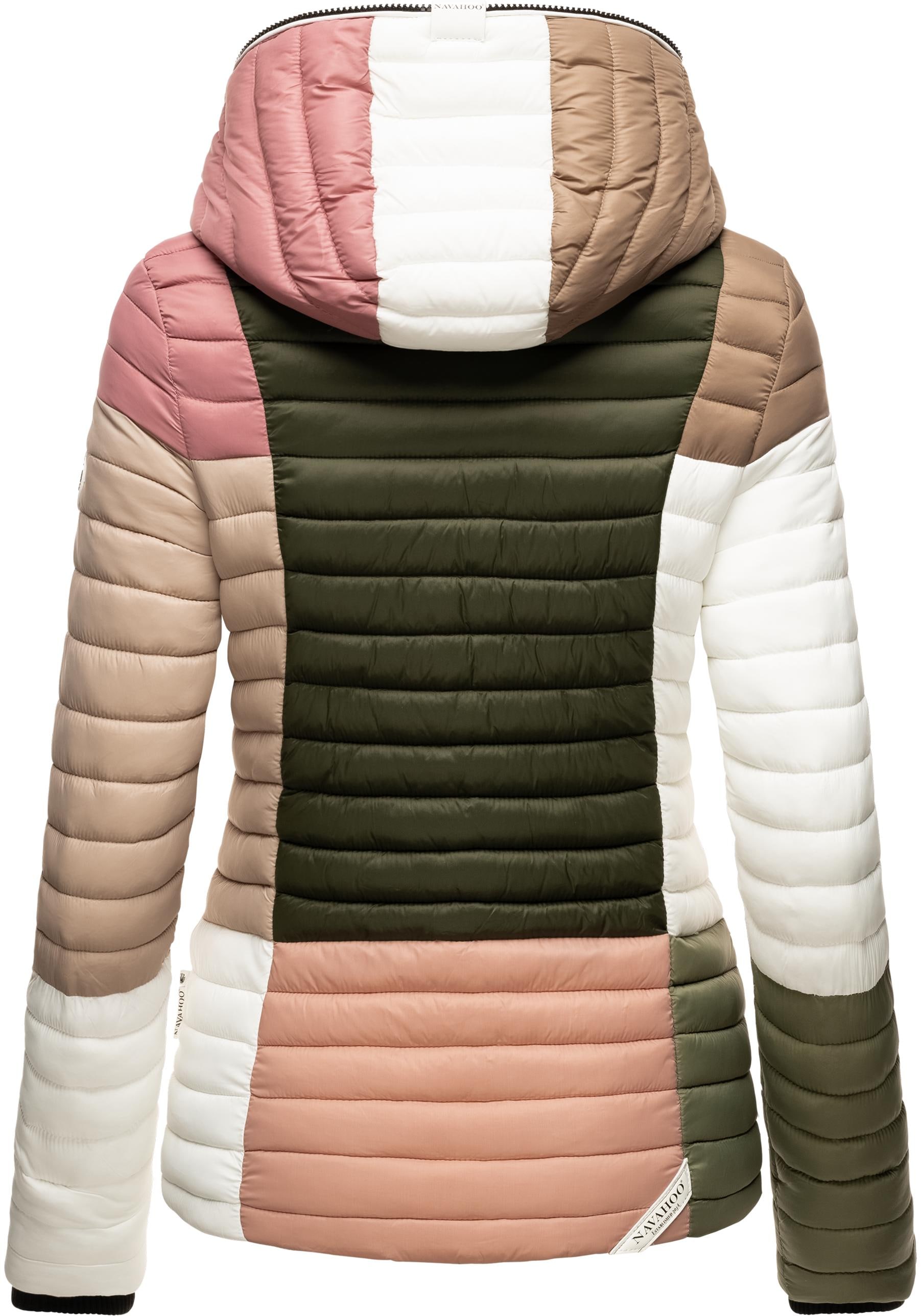 Navahoo Steppjacke »Multikulti«, mit Kapuze, stylische Colorblocking Übergangsjacke m. Kapuze