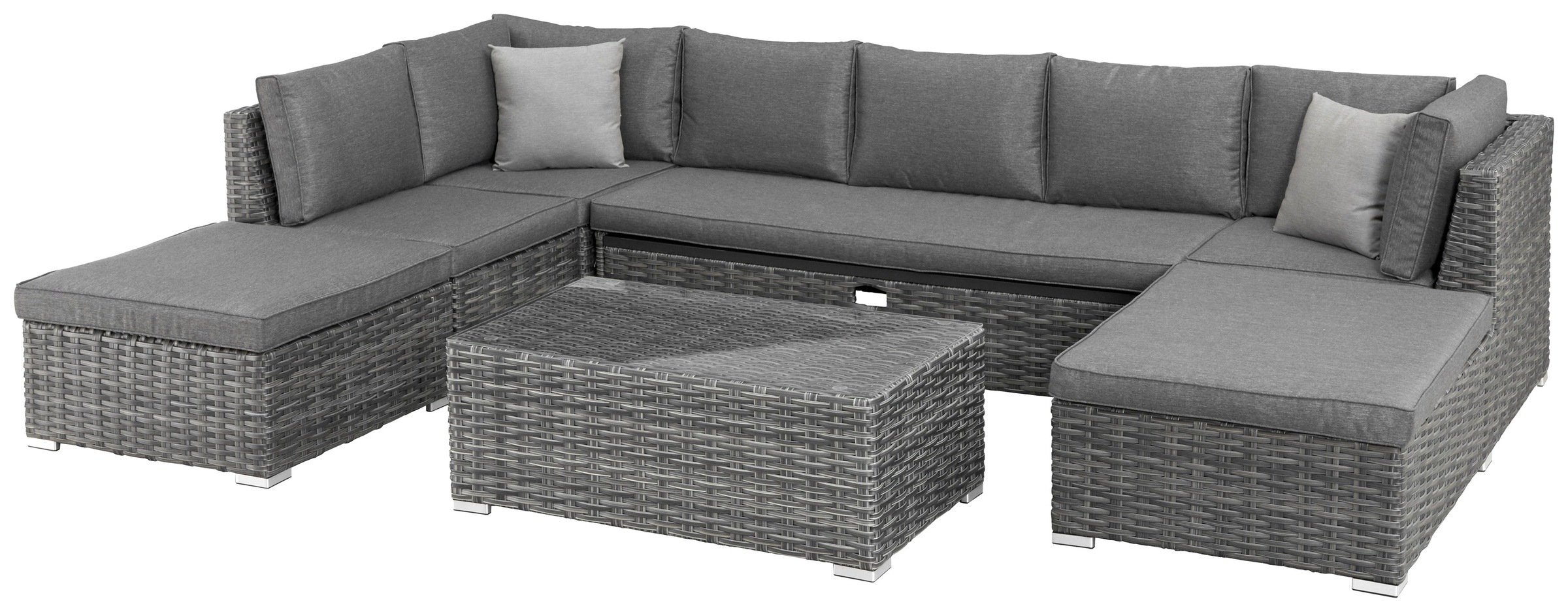 KONIFERA Gartenlounge-Set "New York" 1x 3er AZ-Sofa, 1x Ecke, 1x Sessel, 1x günstig online kaufen