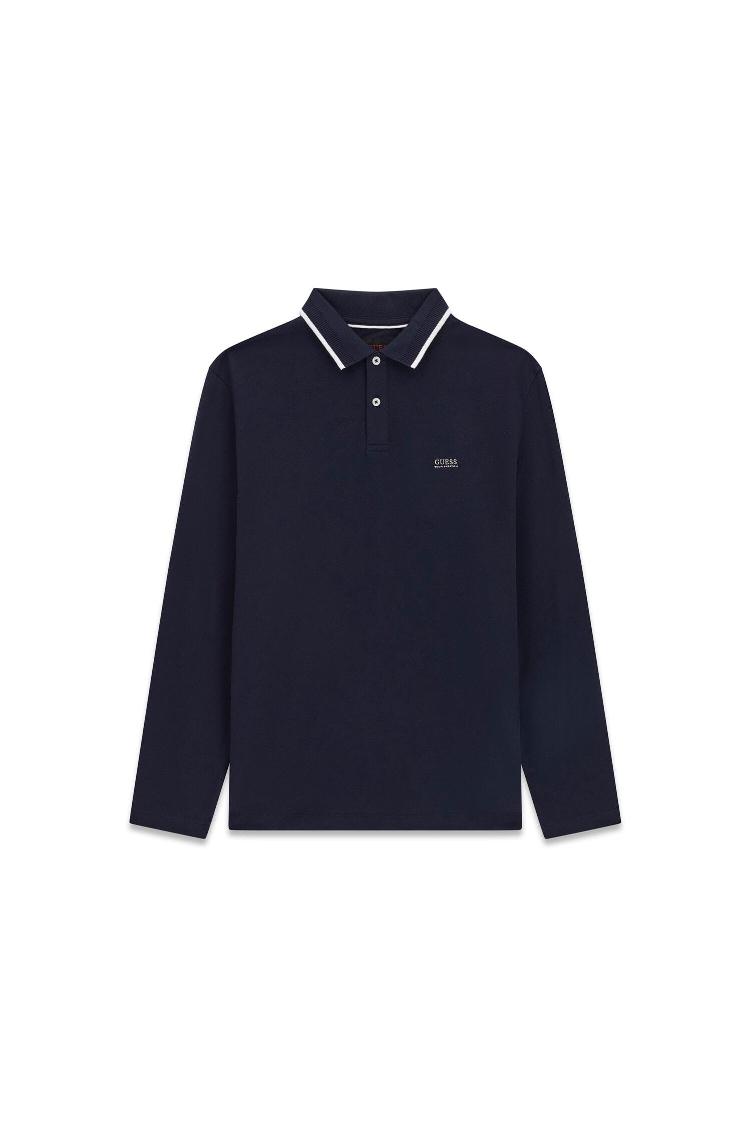 Guess Langarm-Poloshirt Regular Fit, reine Baumwolle