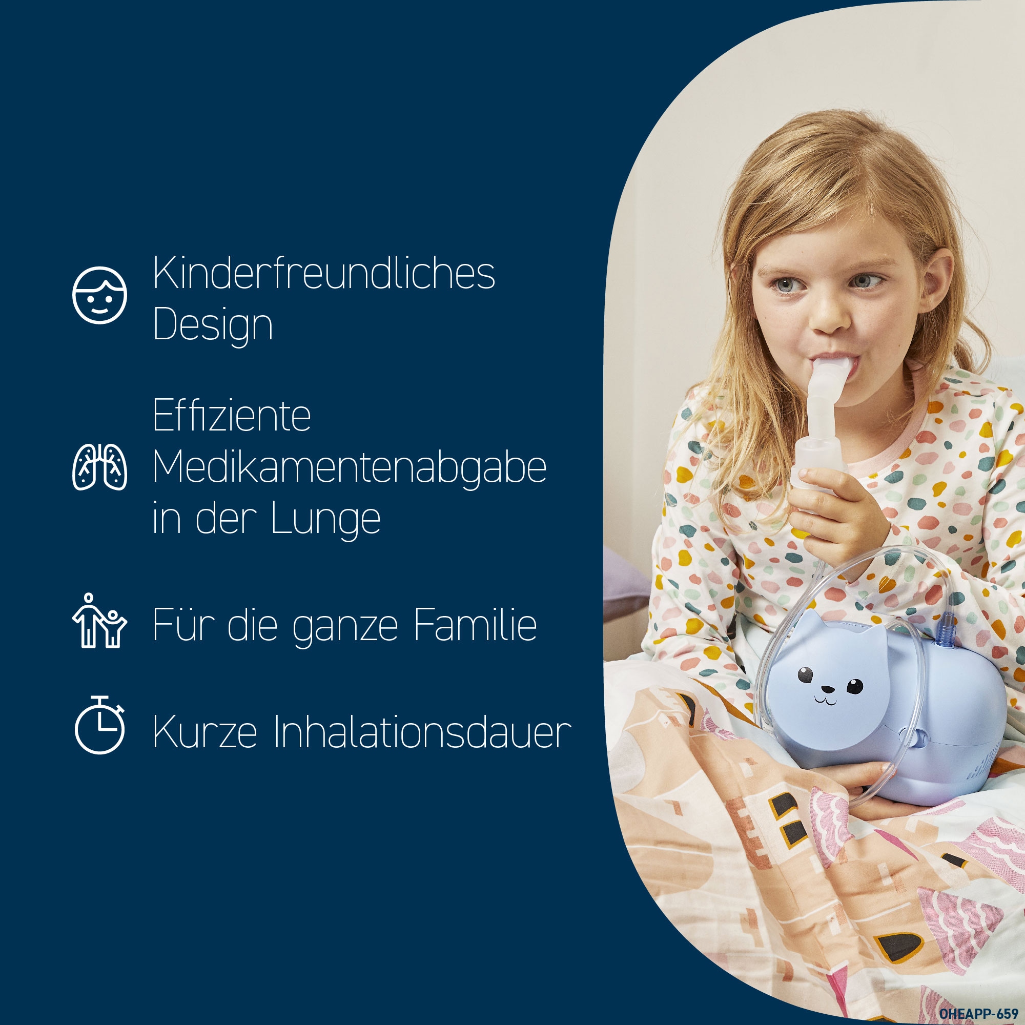 Omron Inhalationsgerät »Nami Cat, effiziente Behandlung von Atemwegserkrankungen bei Kindern« kinderfreundliches Inhalationsgerät