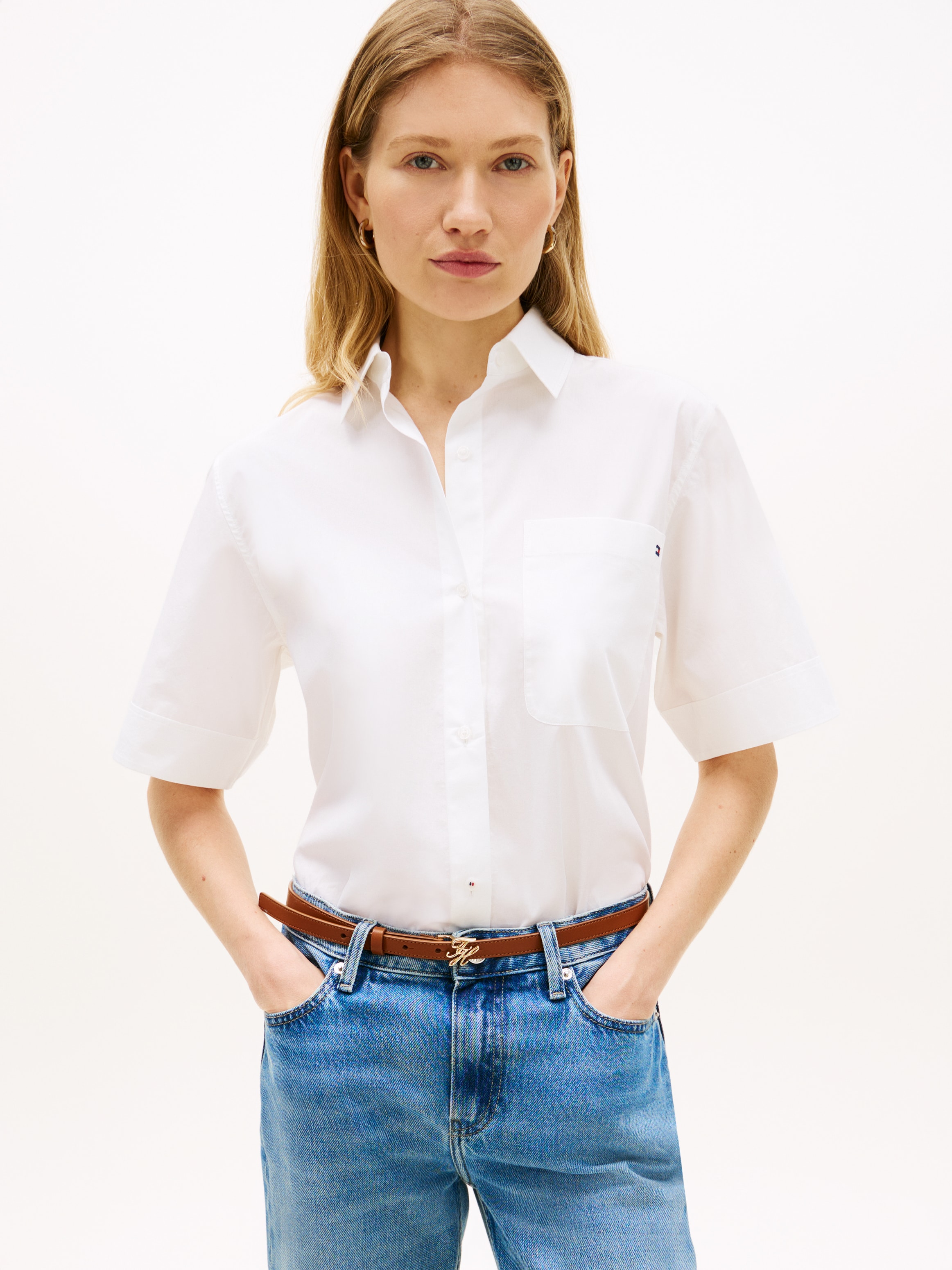 Tommy Hilfiger Kurzarmbluse "ESSENTIAL POPLIN SHORT SLEEVE SHIRTS" mit Hemd günstig online kaufen