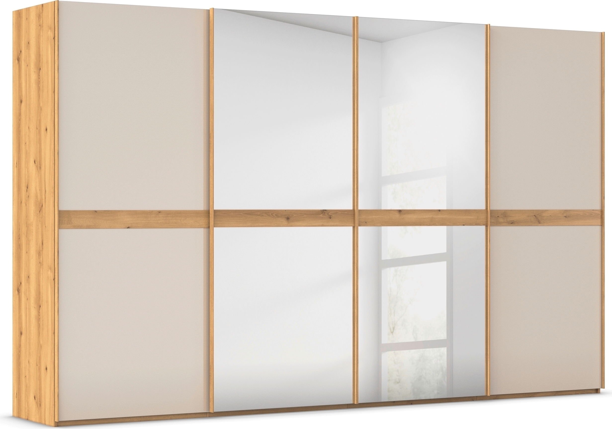 rauch "Kleiderschrank Schrank Garderobe Schlafzimmerschrank SCALE-LINE" edle Optik mit Bauchbinde mit Glas/Spiegel-Front MADE IN GERMANY