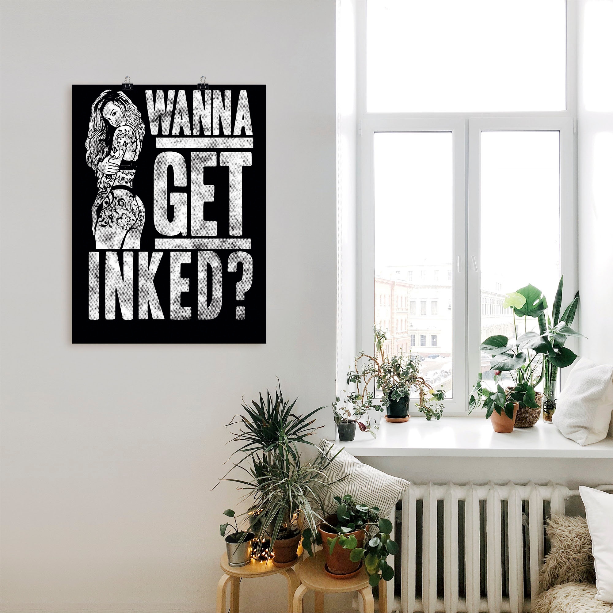 Artland Wandbild »Tattoo Frau«, Sprüche & Texte, (1 St.), als Alubild, Leinwandbild, Wandaufkleber oder Poster in versch. Größen