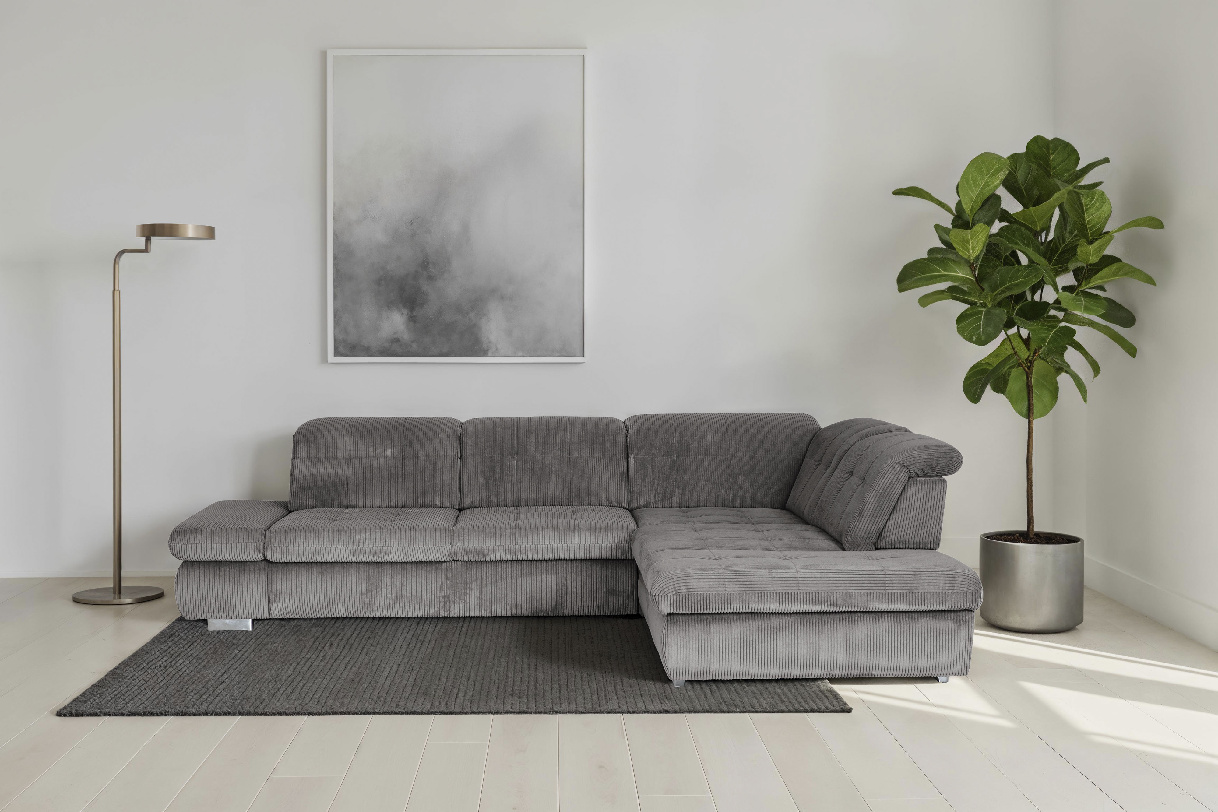 Die PlanBar Ecksofa "MP-IN17004 L-Form, Breite 323 cm, mit Federkern-Polsterung" inkl. Sitztiefenverstellung, wahlweise weitere Funktionen