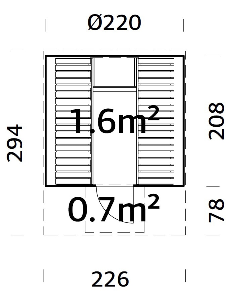 Palmako Sauna »Anita 1,6+0,7 m²«