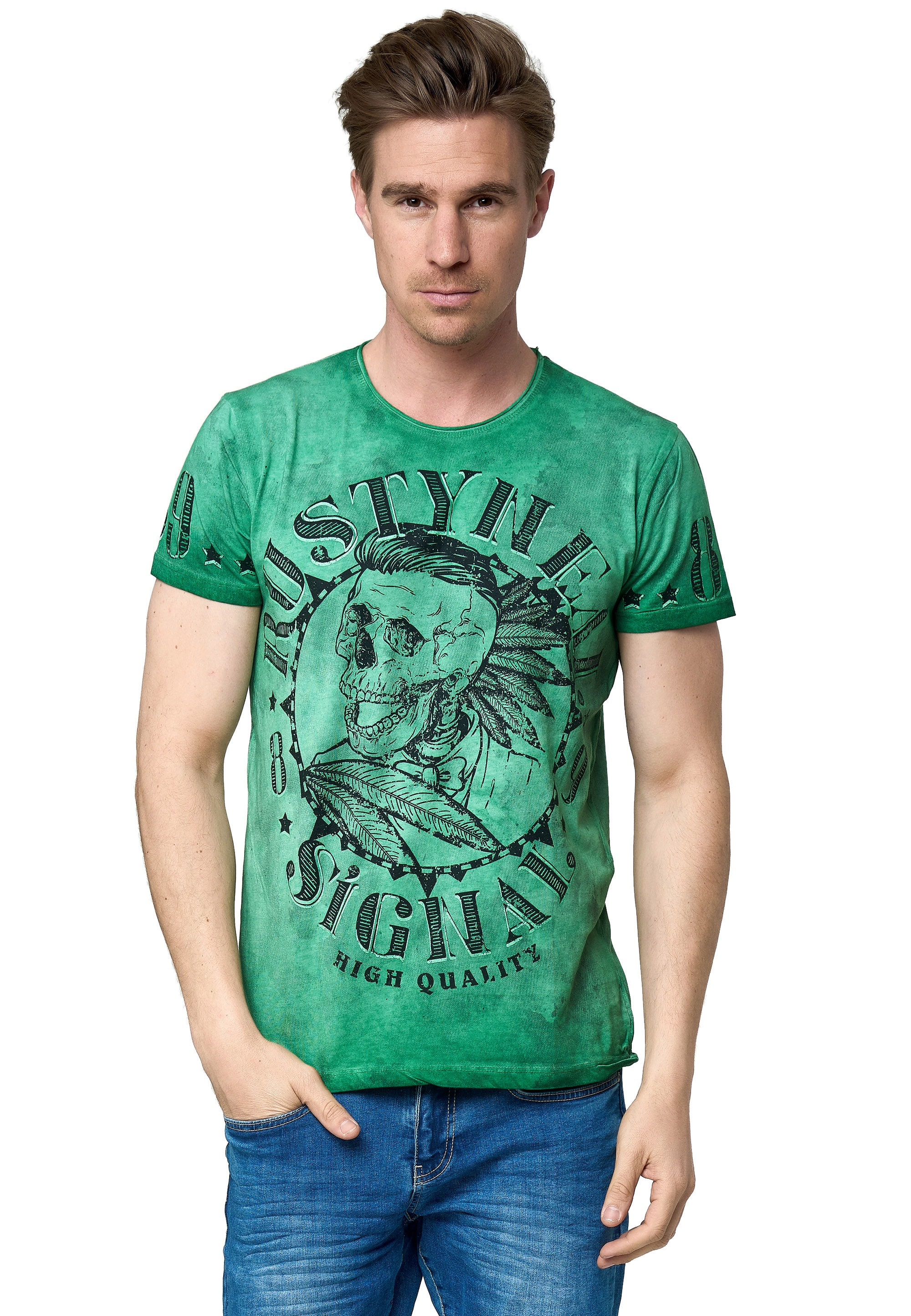 Rusty Neal T-Shirt, mit stylischem Totenkopf-Print ▷ für | BAUR