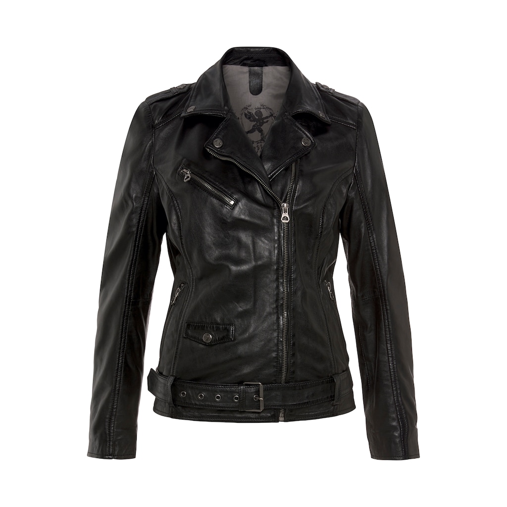 Gipsy Lederjacke »AUBREE«, lässige Bikerjacke mit Gürtel