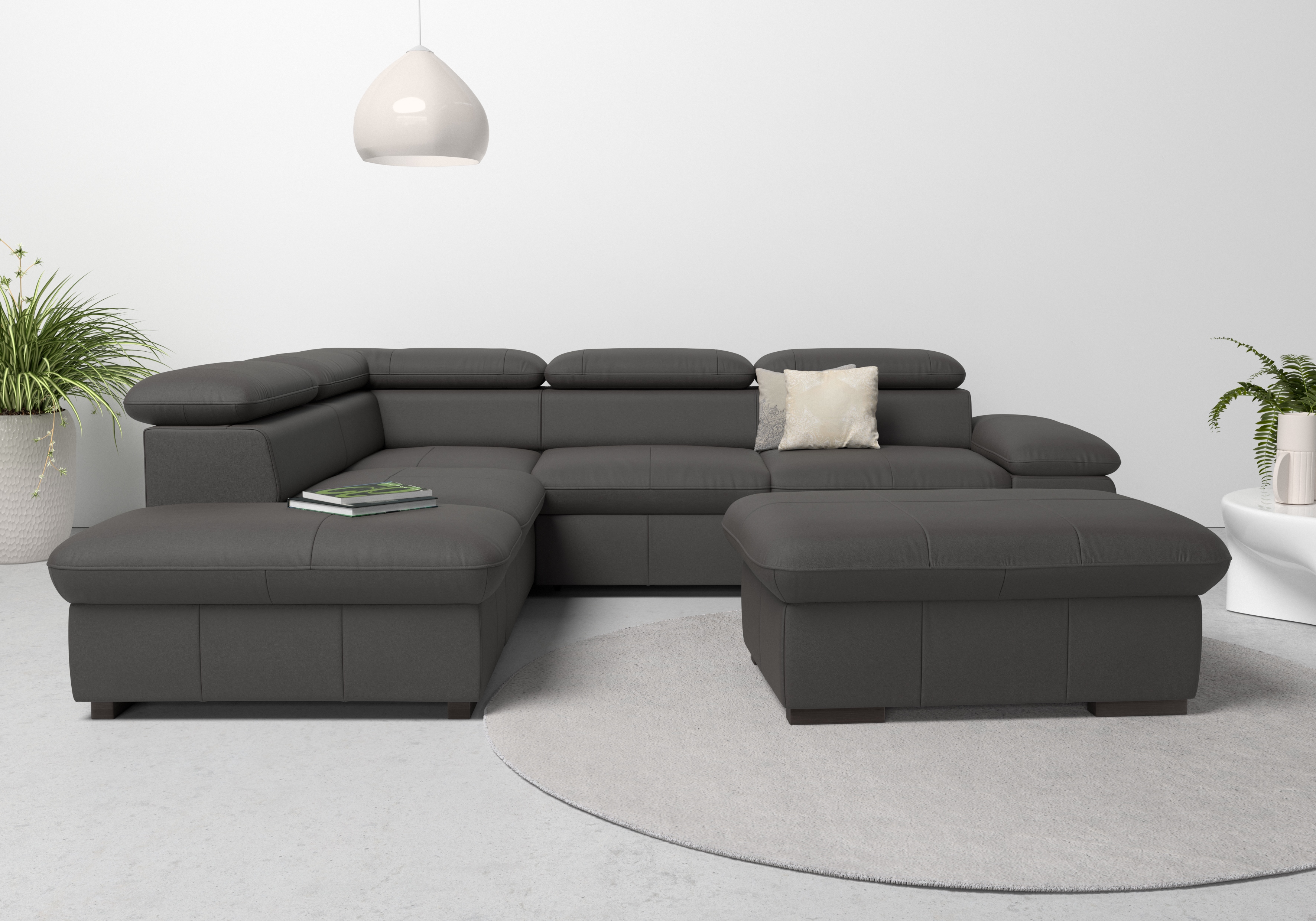 OTTO home Ecksofa "Alberto L-Form" mit Kopfteilverstellung, wahlweise mit Schlaffunktion