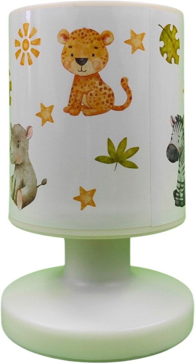 niermann LED Nachttischlampe »Kinderlampe mit Motiv "Little Safari", Akku-Leuchte für Kinderzimmer« LED-Modul 1 Stk. Warmweiß kabellos nutzbar, per USB aufladbar