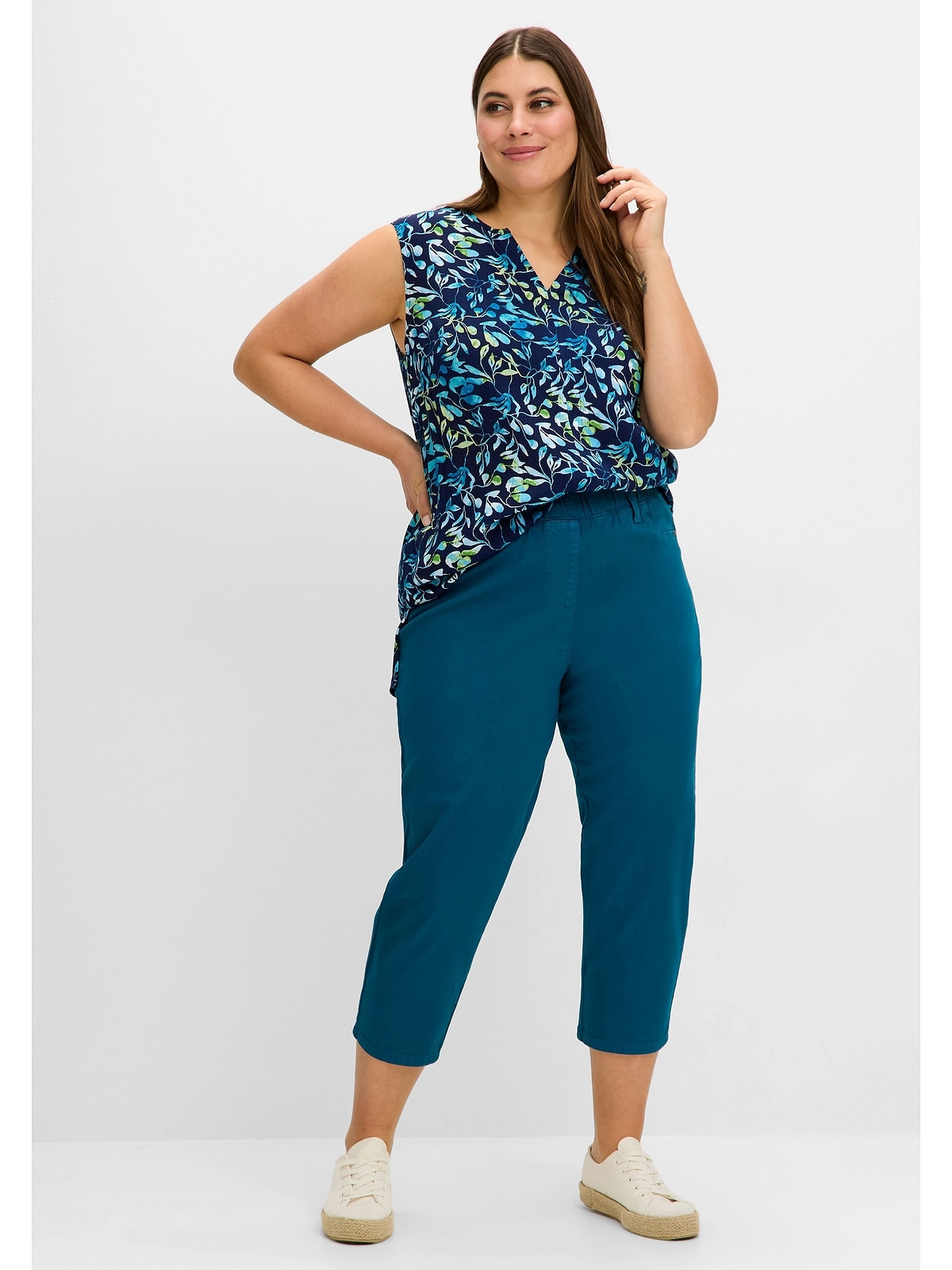Sheego 7/8-Hose »Große Größen«, mit Gummibund, aus elastischem Twill