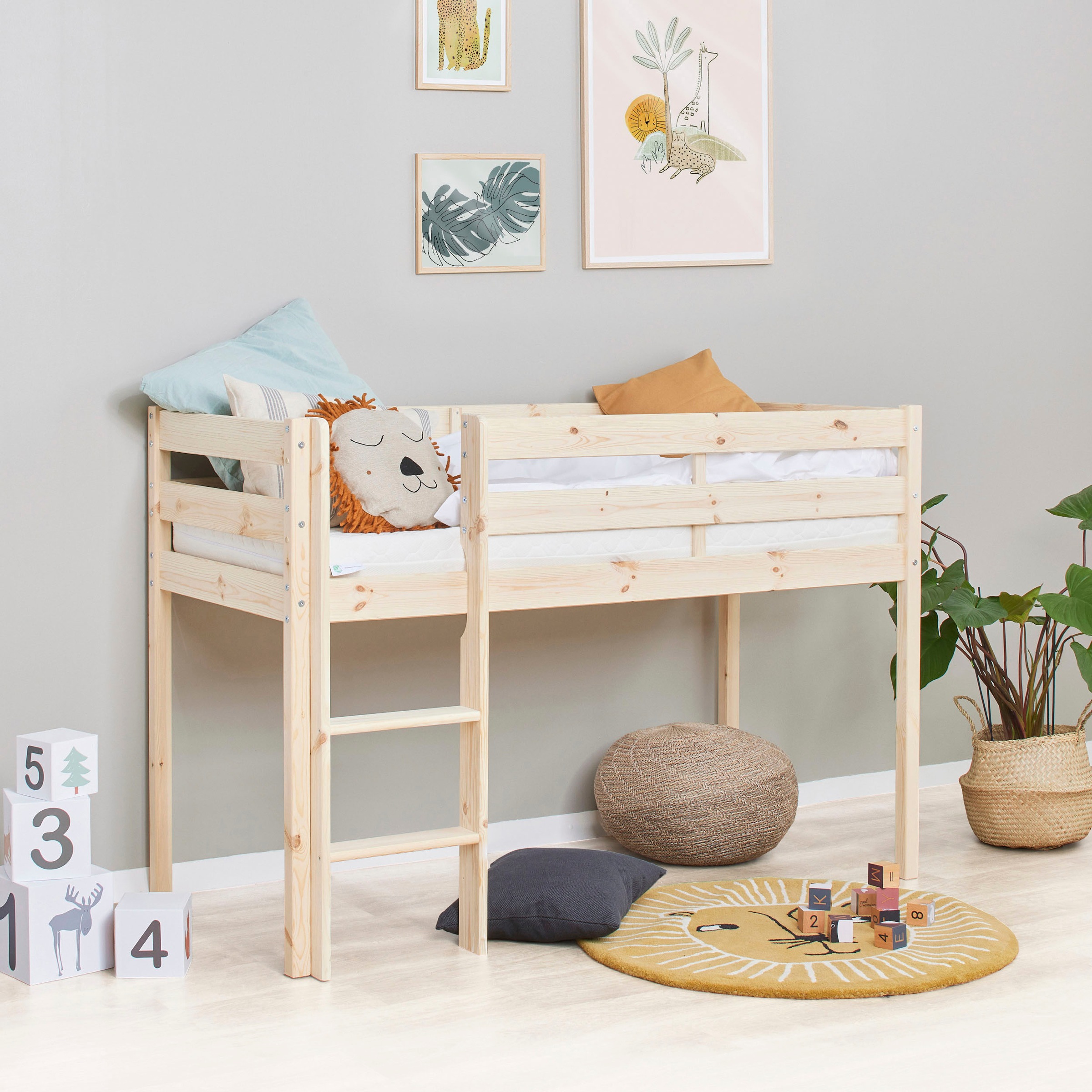 Hoppekids Spielbett »ECO COMFORT, Hochbett, in 2 Einzelbetten teilbar«, Höhe 72cm, Farbe & Größe & Matratze