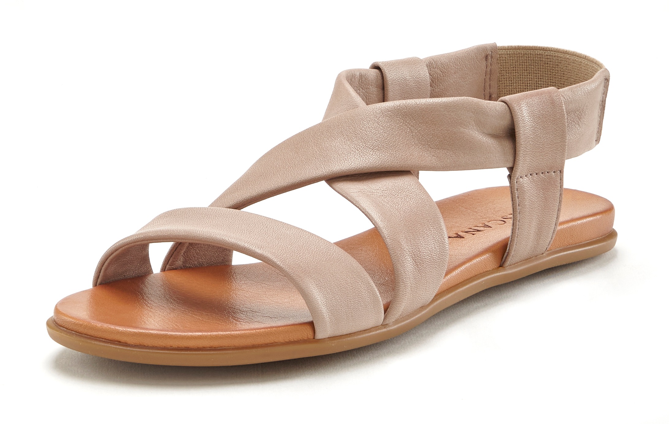 LASCANA Sandale "Sommerschuh", aus Leder mit raffinierten Riemchen, Sandale günstig online kaufen