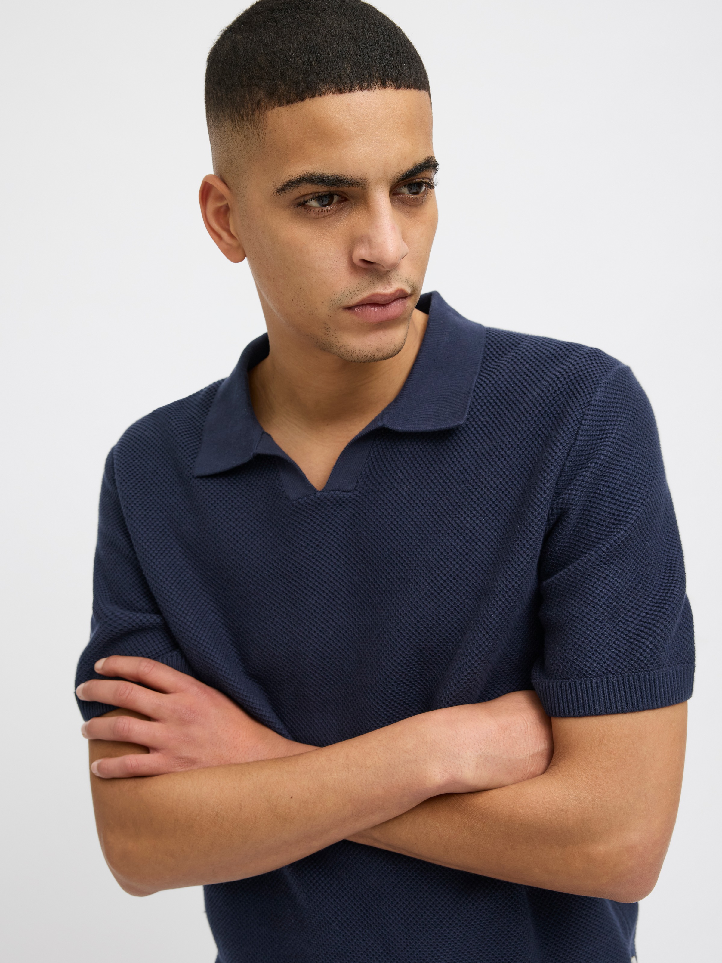 Jack & Jones Rundhalspullover "JPRCCEASTON KNIT SPLIT NECK SS SN" günstig online kaufen