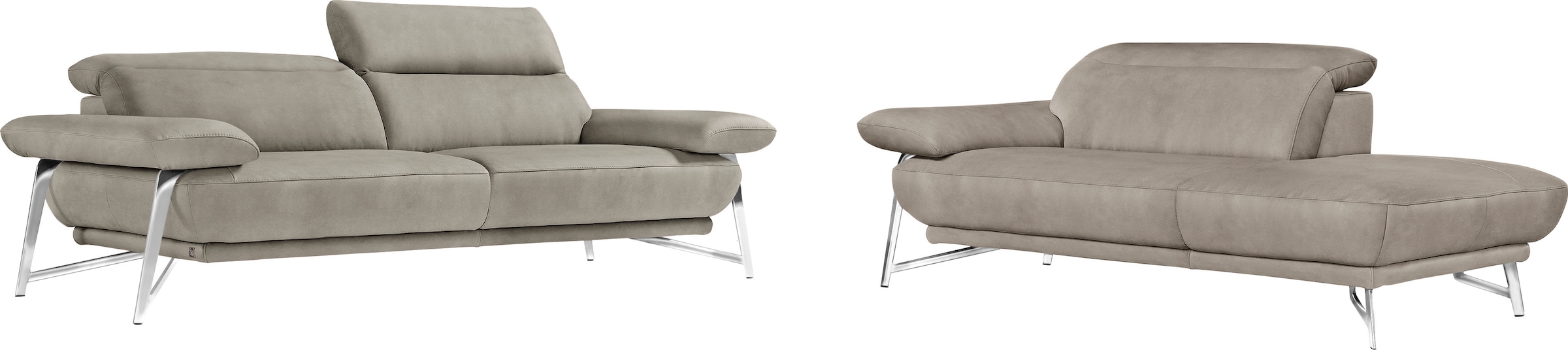 Egoitaliano Sofa "Anais, erstklassiger Sitzkomfort, Fußfarbe chrom" Set, Ko günstig online kaufen