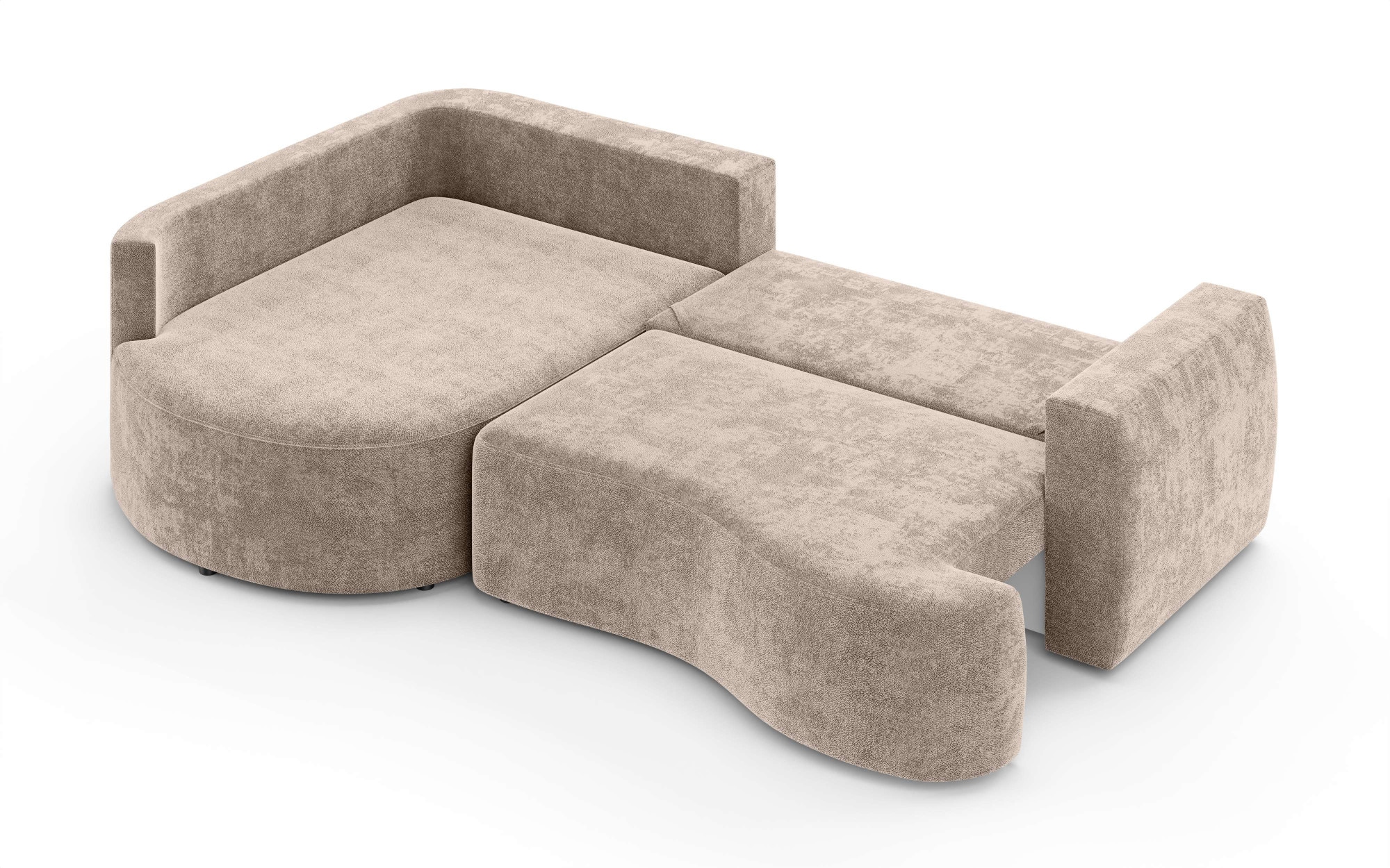 INOSIGN Ecksofa »Kahekili, Schlafsofa mit Bettkasten, Maße B/T/H: 255/181/90/ cm«, L-Form mit Wellenunterfederung, 7 Rückenkissen und 2 Zierkissen