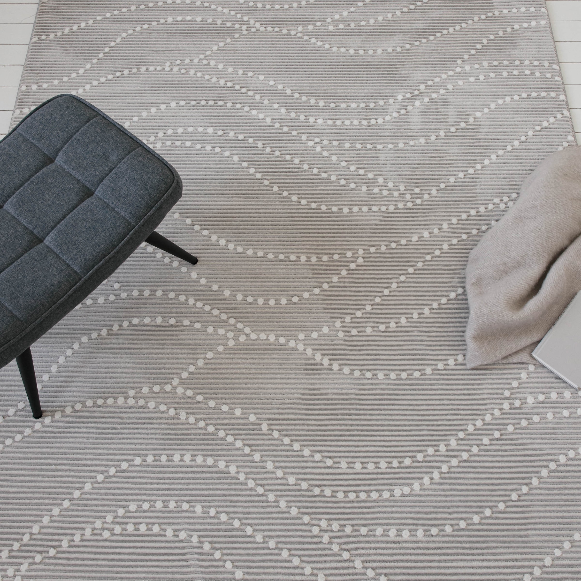 my home Teppich »Adlee«, rechteckig, 12 mm Höhe, Kurzflorteppich, gewebt, geometrisch, Wohnzimmer, modern, Punkte