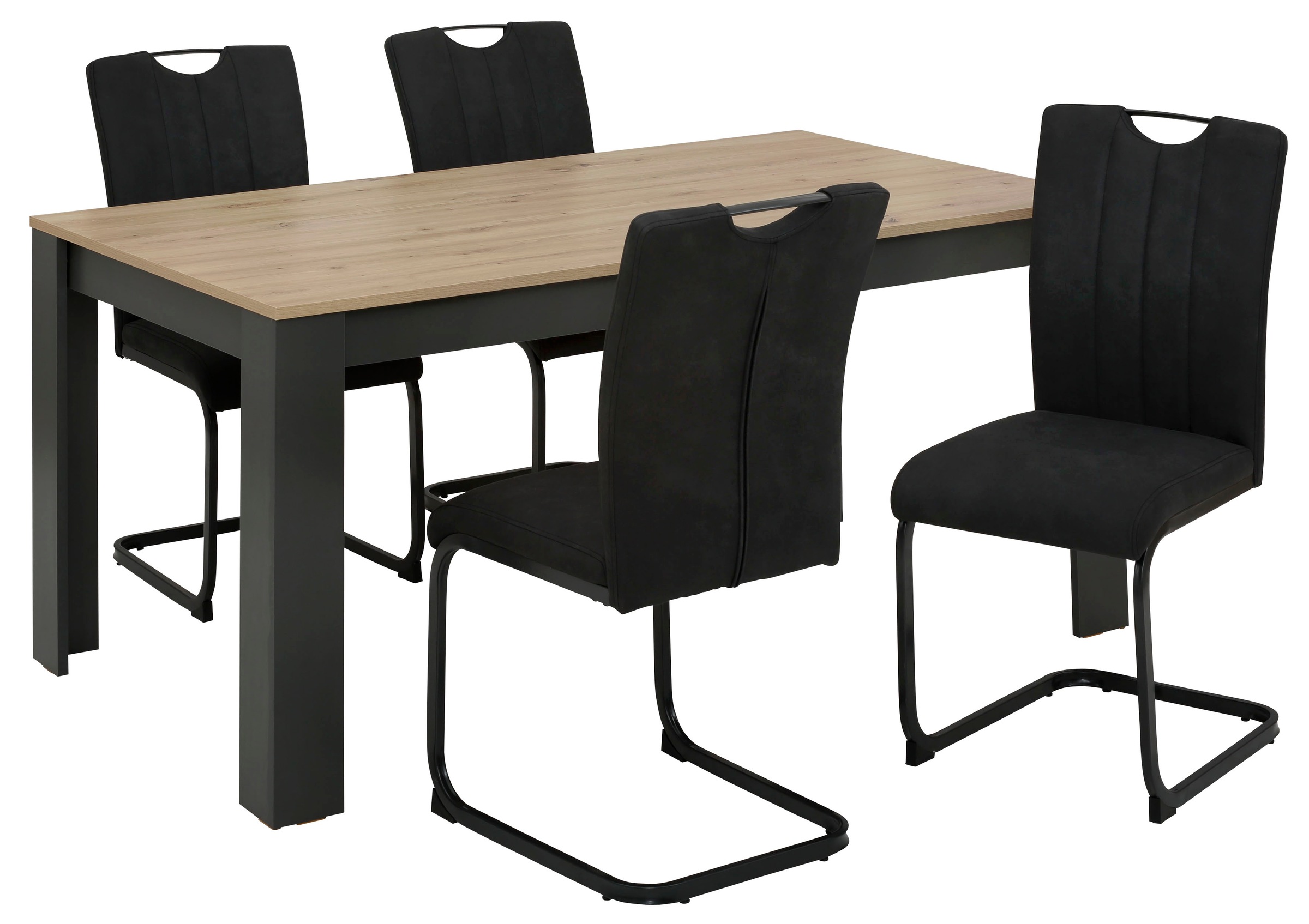 Home affaire Essgruppe "Napoli" Set, 4 Freischwinger + 1 Esstisch, 5 Stk. t günstig online kaufen