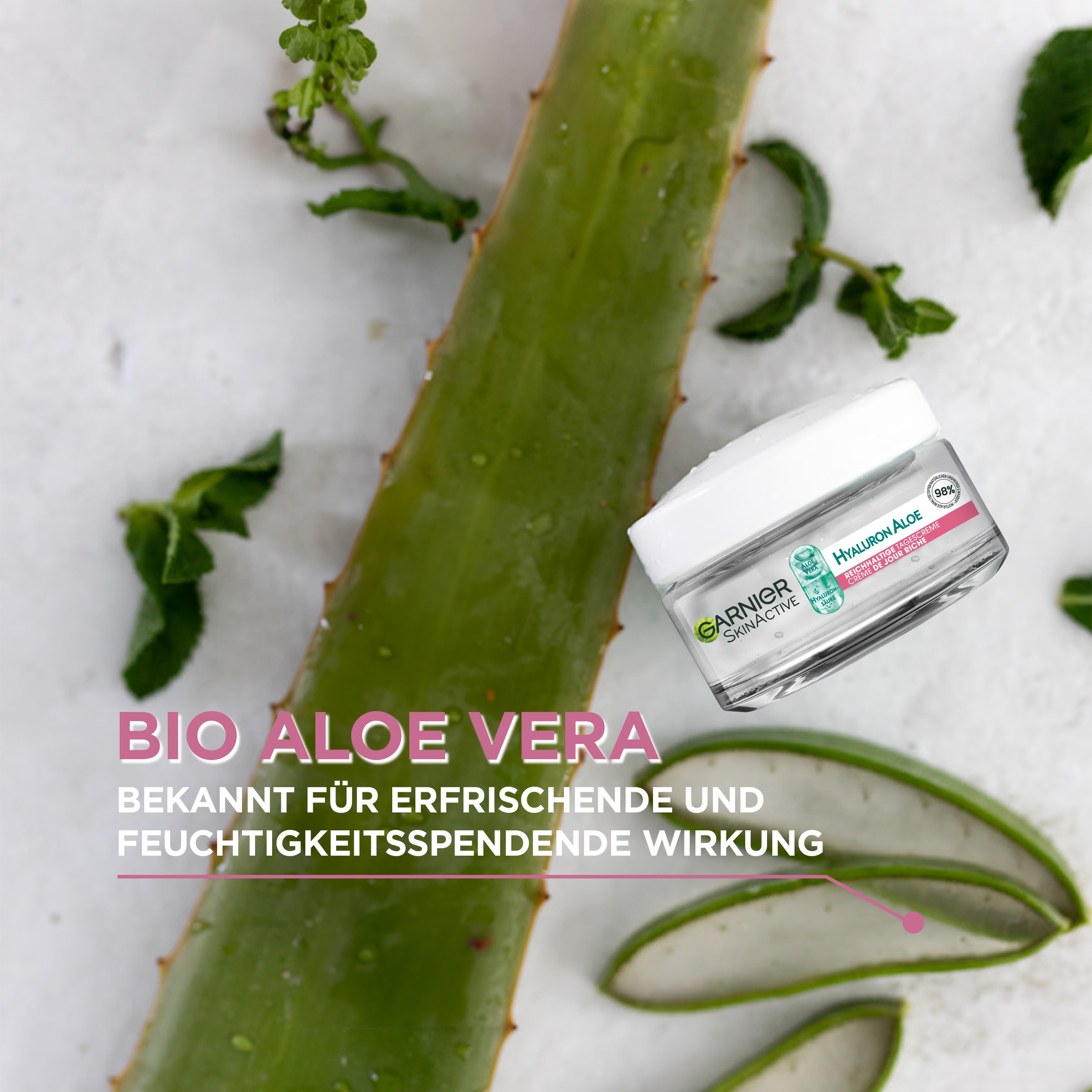 GARNIER Gesichtsgel »Garnier Hyaluron Aloe Reichhaltige Tagescreme«, mit hoher Wirksamkeit