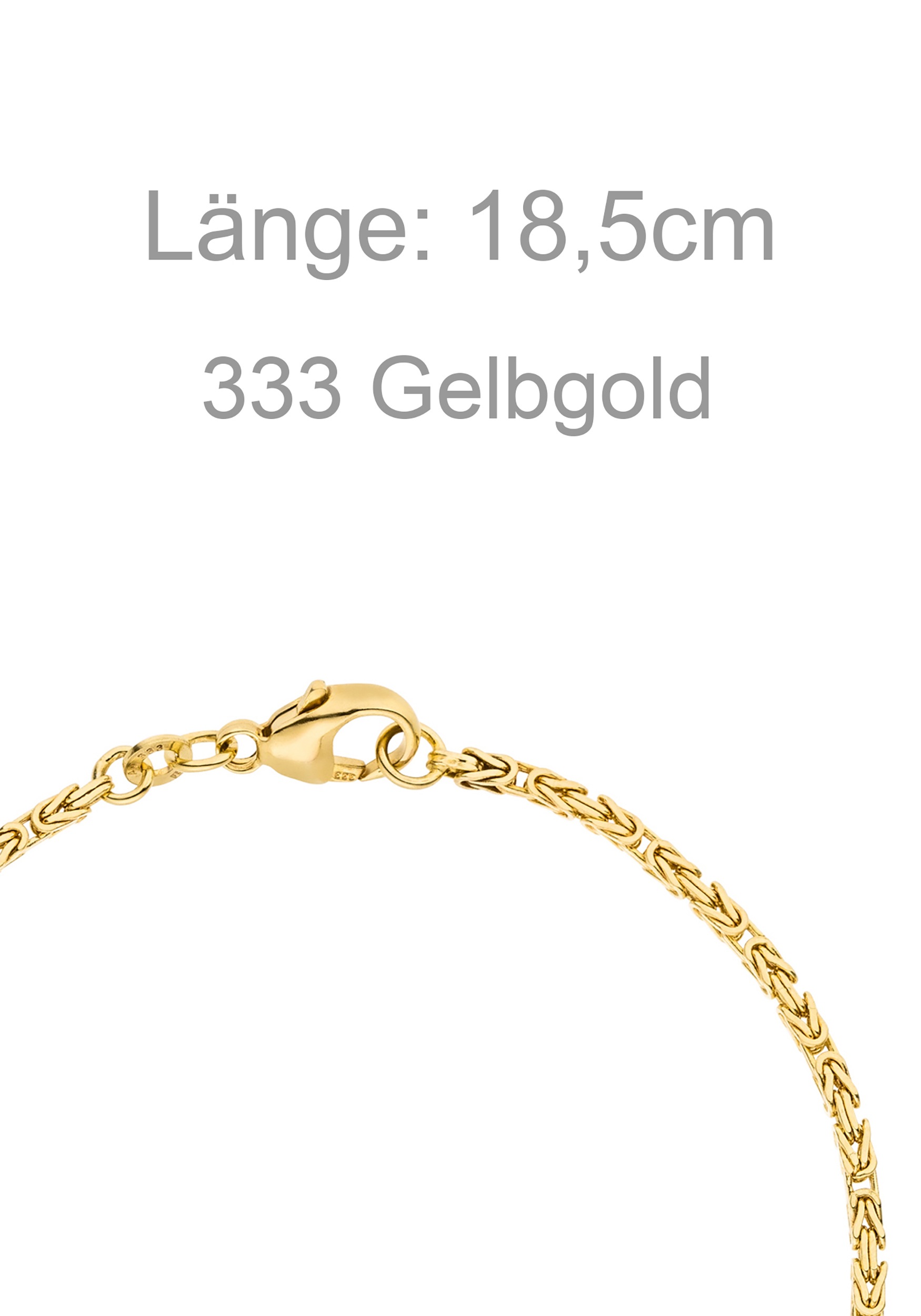 JOBO Goldarmband »Armband Königsarmband 1,8 mm 18,5 cm« 333 Gold massiv