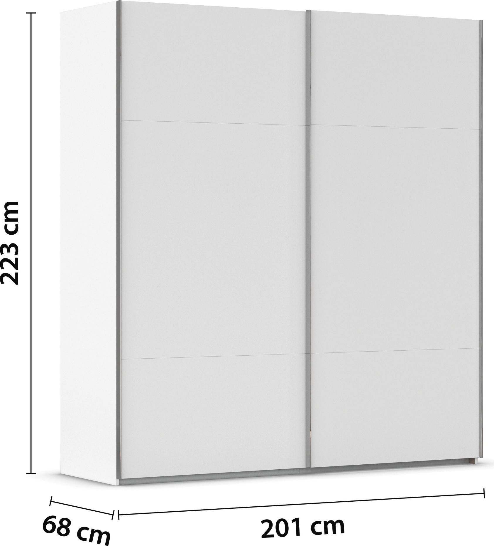 rauch Schwebetürenschrank »Kleiderschrank Schrank Garderobe Schlafzimmerschrank CONTIDO«, (in 3 verschiedenen Ausstattungen BASIC/CLASSIC/PREMIUM), aus hochwertigem Material in 6 Breiten 2 Griff-Farben MADE IN GERMANY