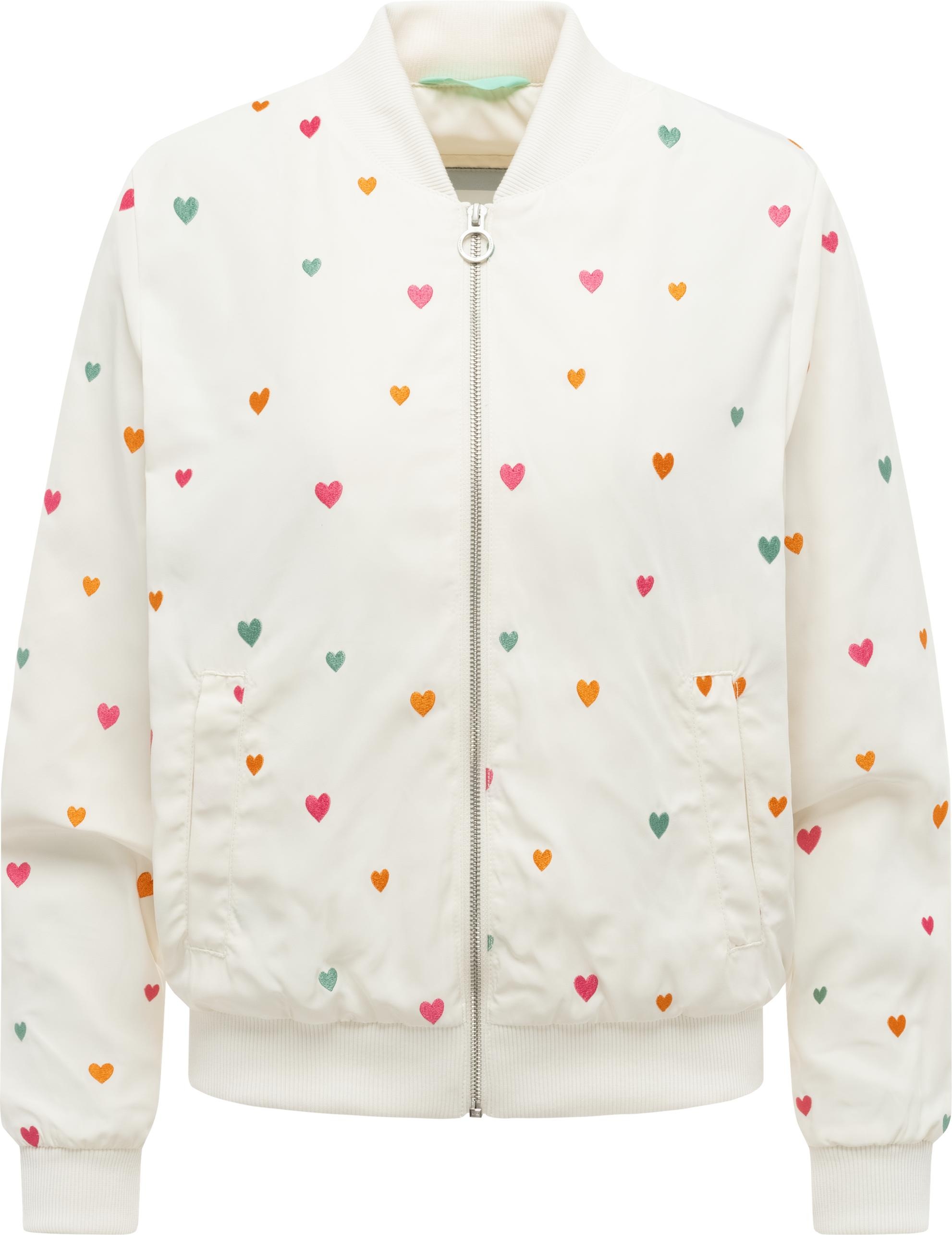 Ragwear Bomberjacke »Lunara Hearts« ohne Kapuze Blousonjacke mit verspielten Stickereien