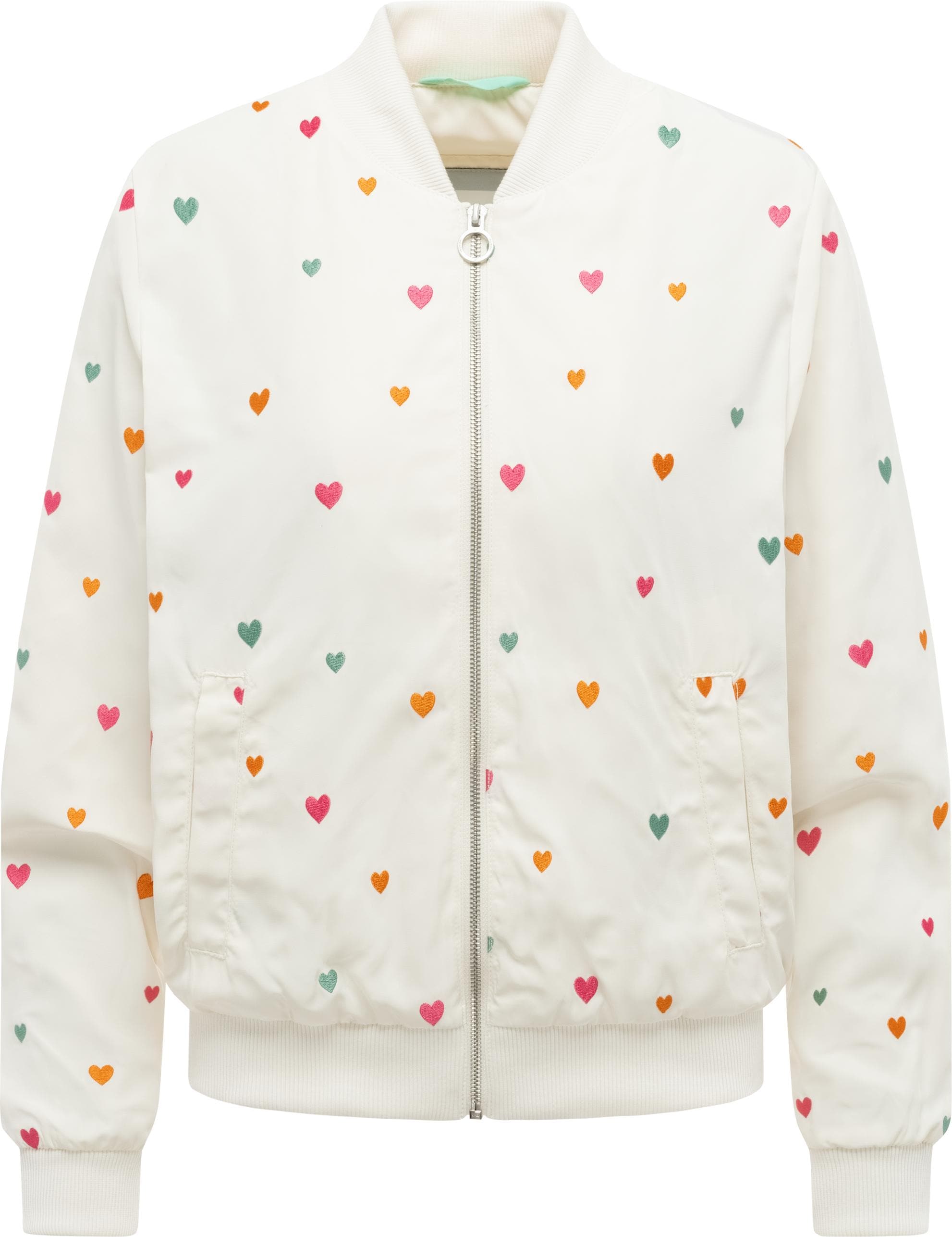 Ragwear Bomberjacke "Lunara Hearts" ohne Kapuze Blousonjacke mit verspielte günstig online kaufen