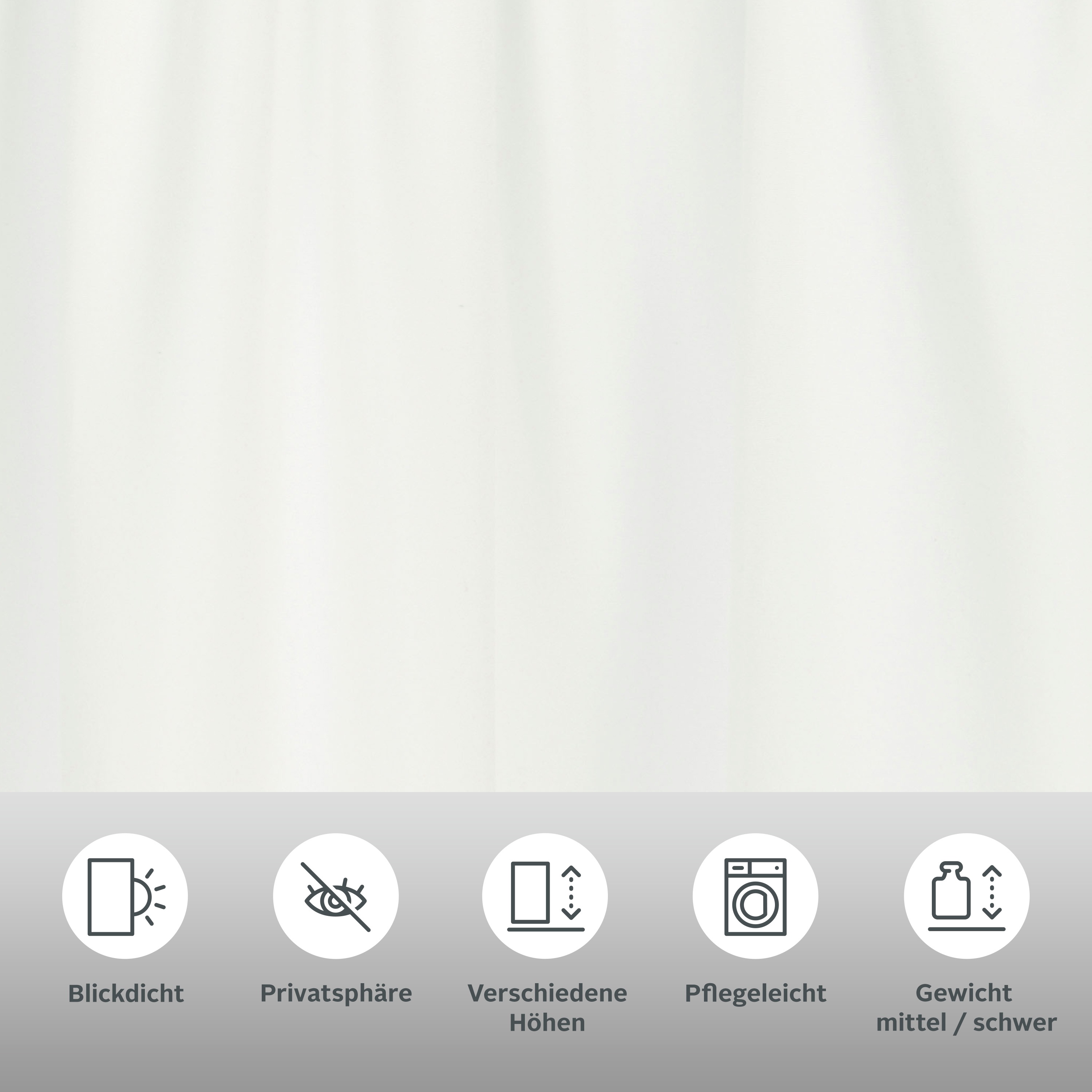 Thumbnail - my home Vorhang "Parry" Kräuselband 2 Stk. tlg. 2-er Set, blickdicht, monochrom, basic, einfarbig, Bestseller