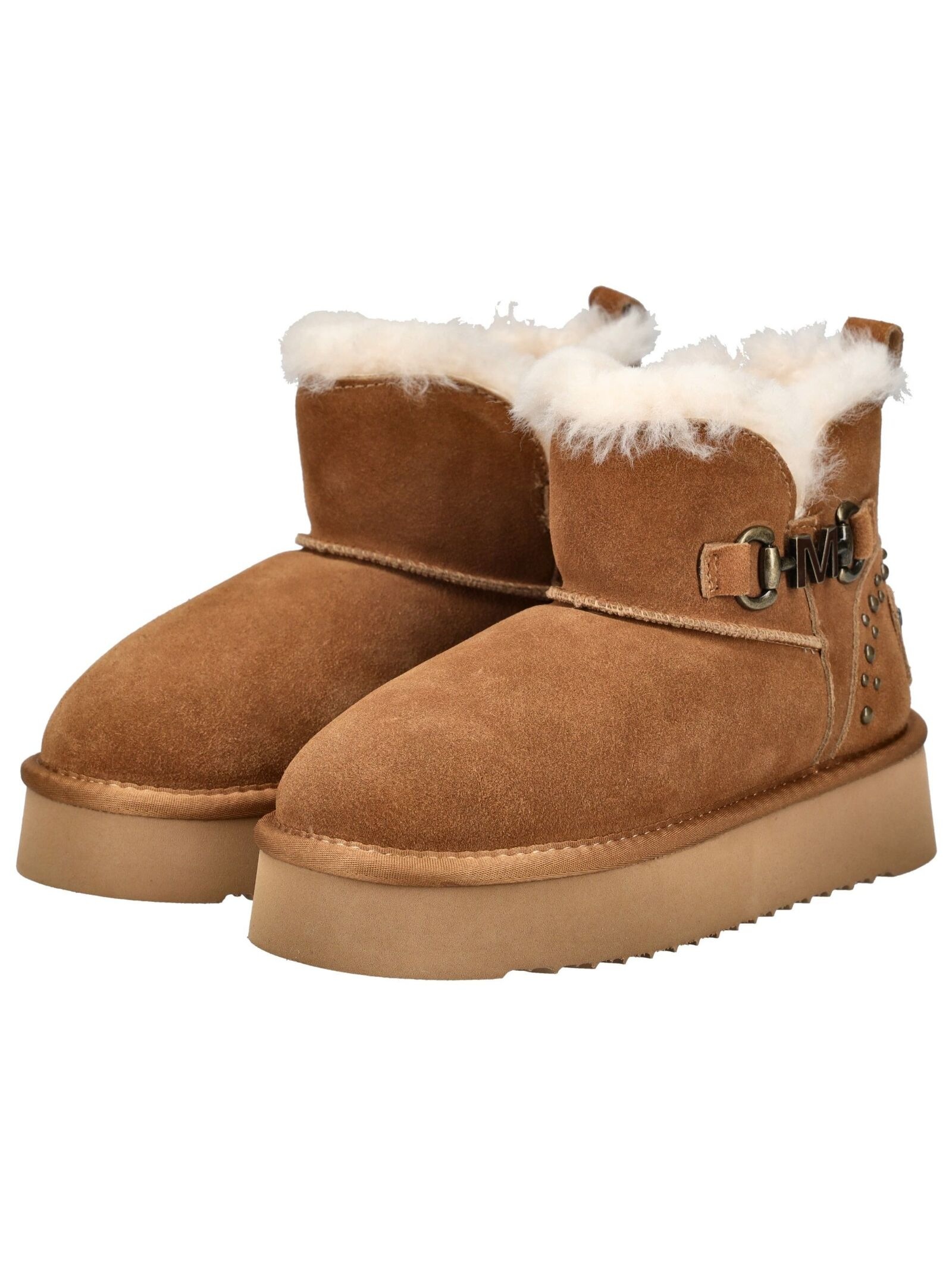 Plateaustiefelette MUSTANG SHOES "Mustang Shoes Stiefelette Veloursleder", Damen, Gr. 40, braun (cognac), Veloursleder, Schuhe 3