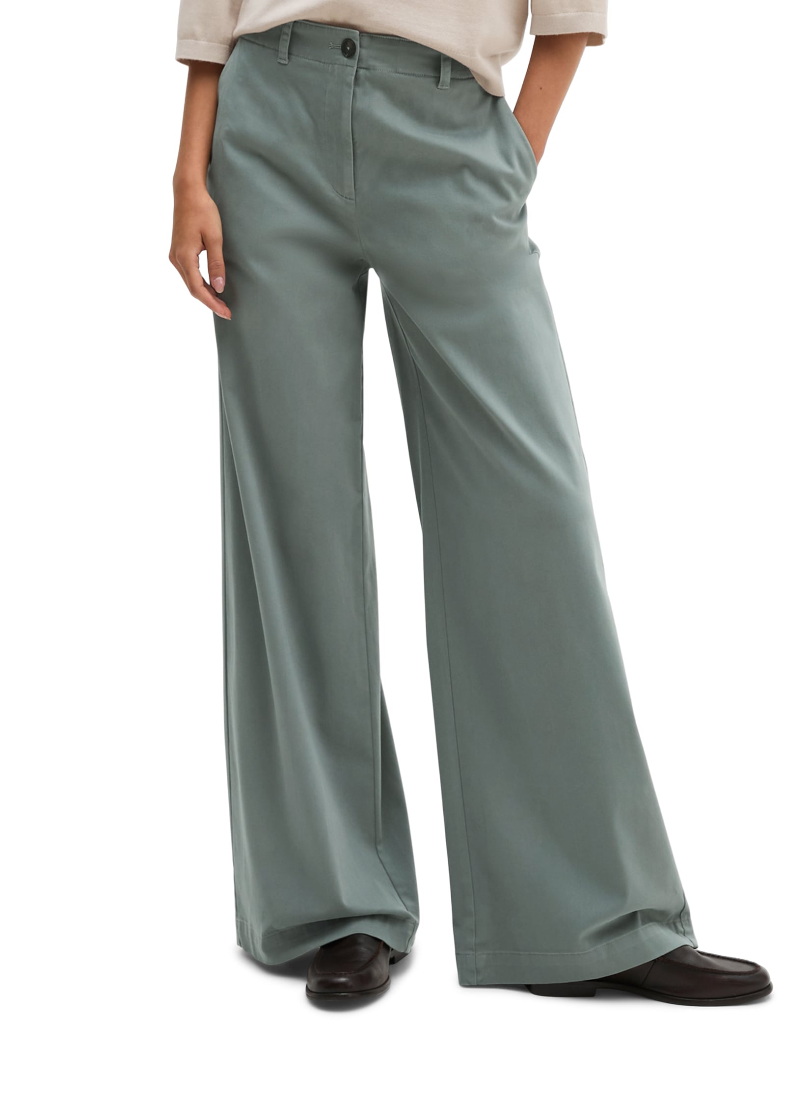 Marc OPolo Stoffhose "Margo Wide" aus Organic Cotton-Satin-Stretch