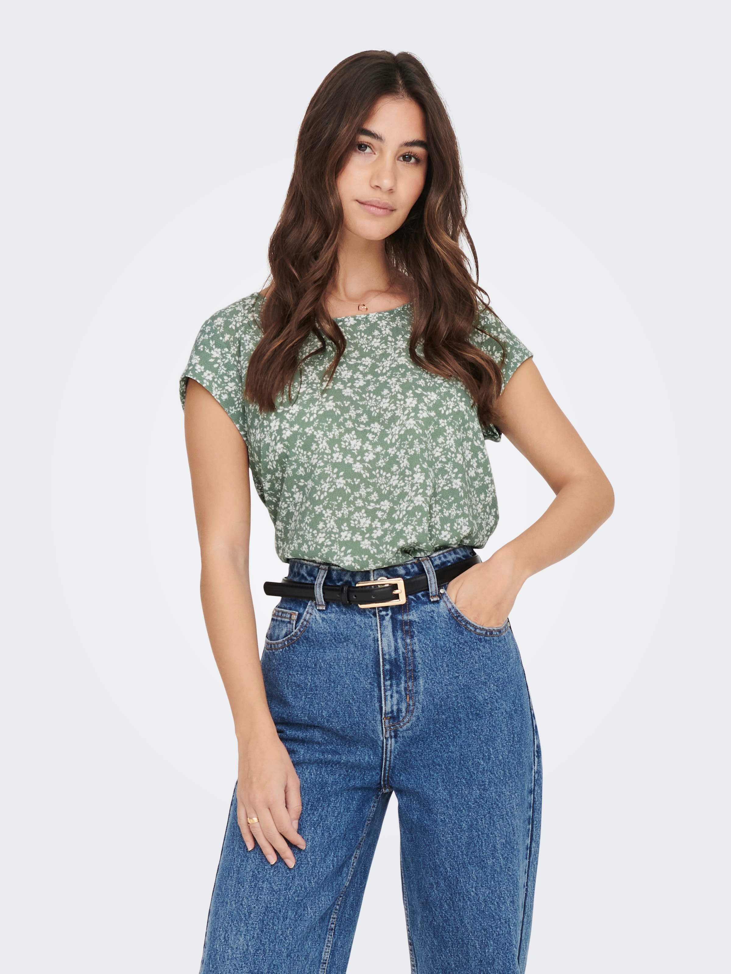 ONLY Shirtbluse »ONLVIC S/S AOP TOP NOOS PTM« mit Allover Druck