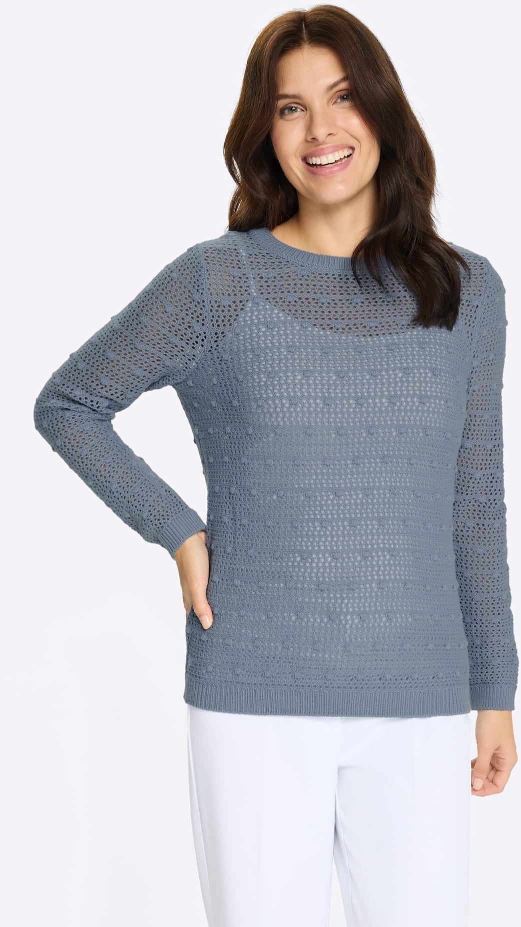 Classic Basics Ajourpullover "Rundhals-Pullover" günstig online kaufen