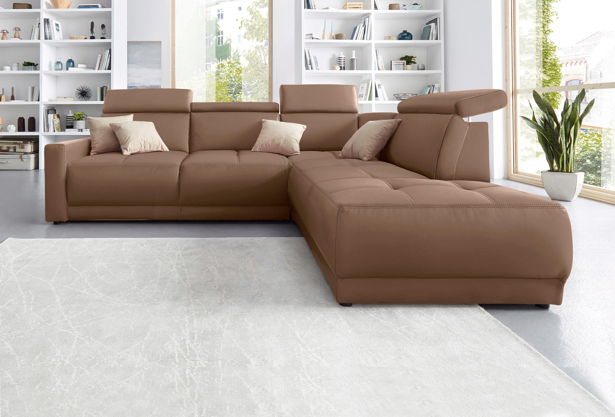 DOMO collection Ecksofa "Ava, moderne Sitzheftung mit toller Doppelnaht, ko günstig online kaufen